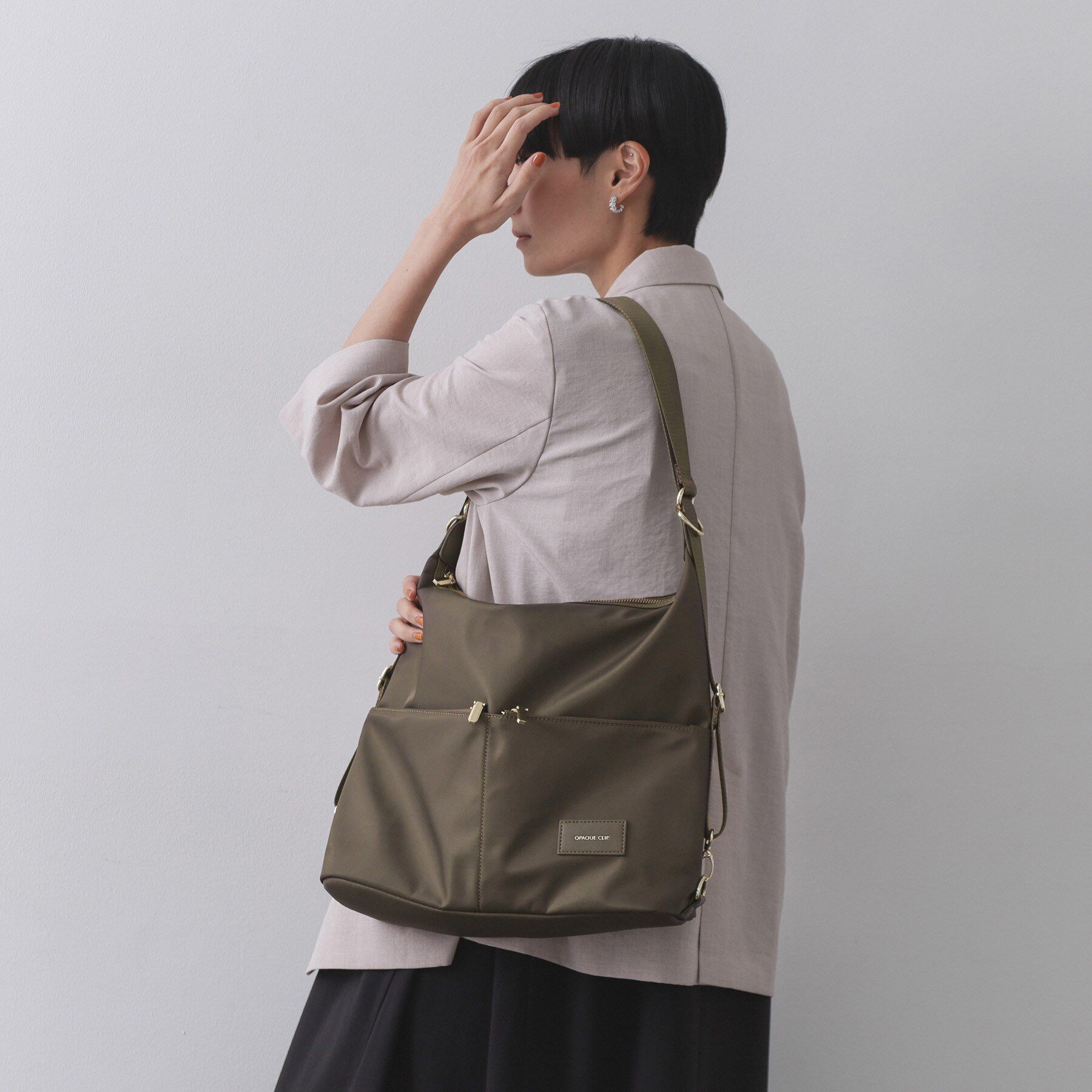 OPAQUE.CLIP「【3WAY/A4サイズ対応】リュックにもなるナイロンショルダーバッグ」|ショルダー・メッセンジャー|モカブラウン(042