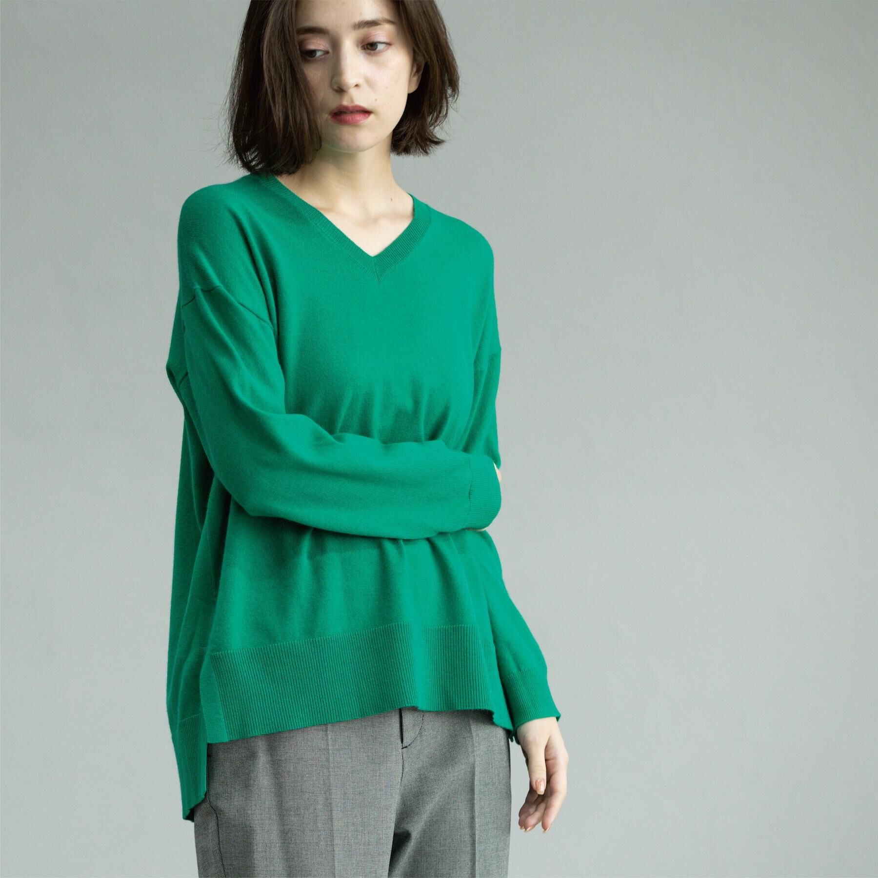 OPAQUE.CLIP「Vネックニット/エクストラファインメリノウール【THEシリーズ/洗濯機OK】」|ニット・セーター|