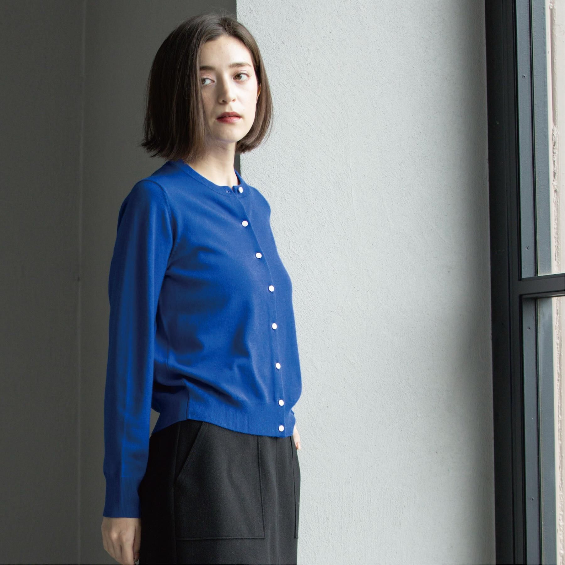 OPAQUE.CLIP「クルーニットカーディガン/エクストラファインメリノウール【THEシリーズ/洗濯機OK】」|カーディガン|