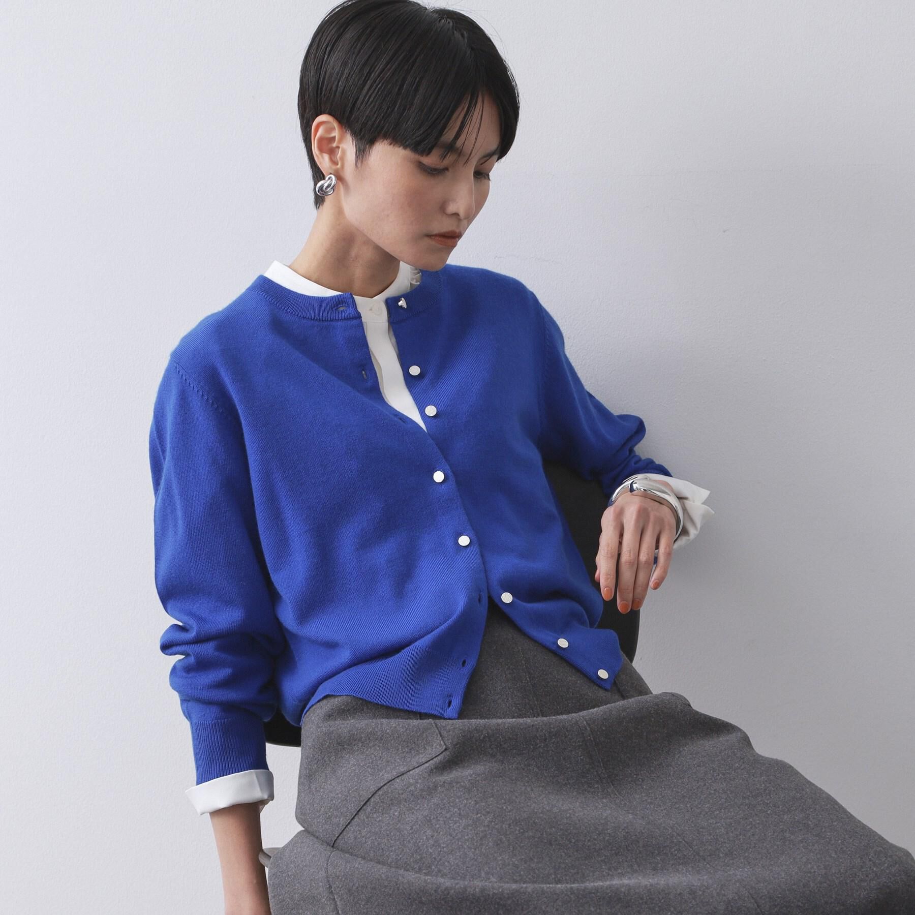 OPAQUE.CLIP「クルーニットカーディガン/エクストラファインメリノウール【THEシリーズ/洗濯機OK】」|カーディガン|