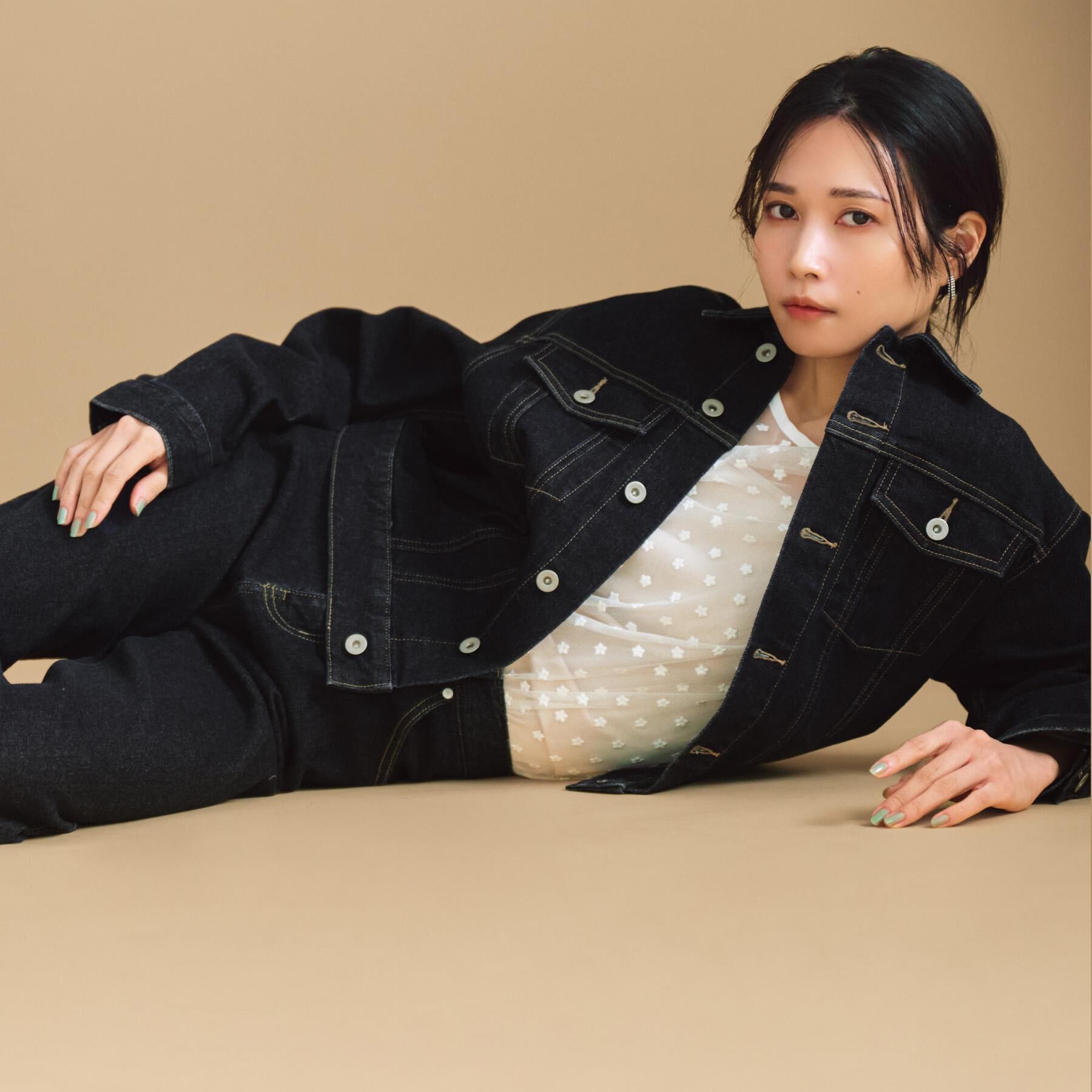 OPAQUE.CLIP「ストレッチデニムジャケット/オーガニックコットン混【洗濯機洗い可】」|デニムジャケット|