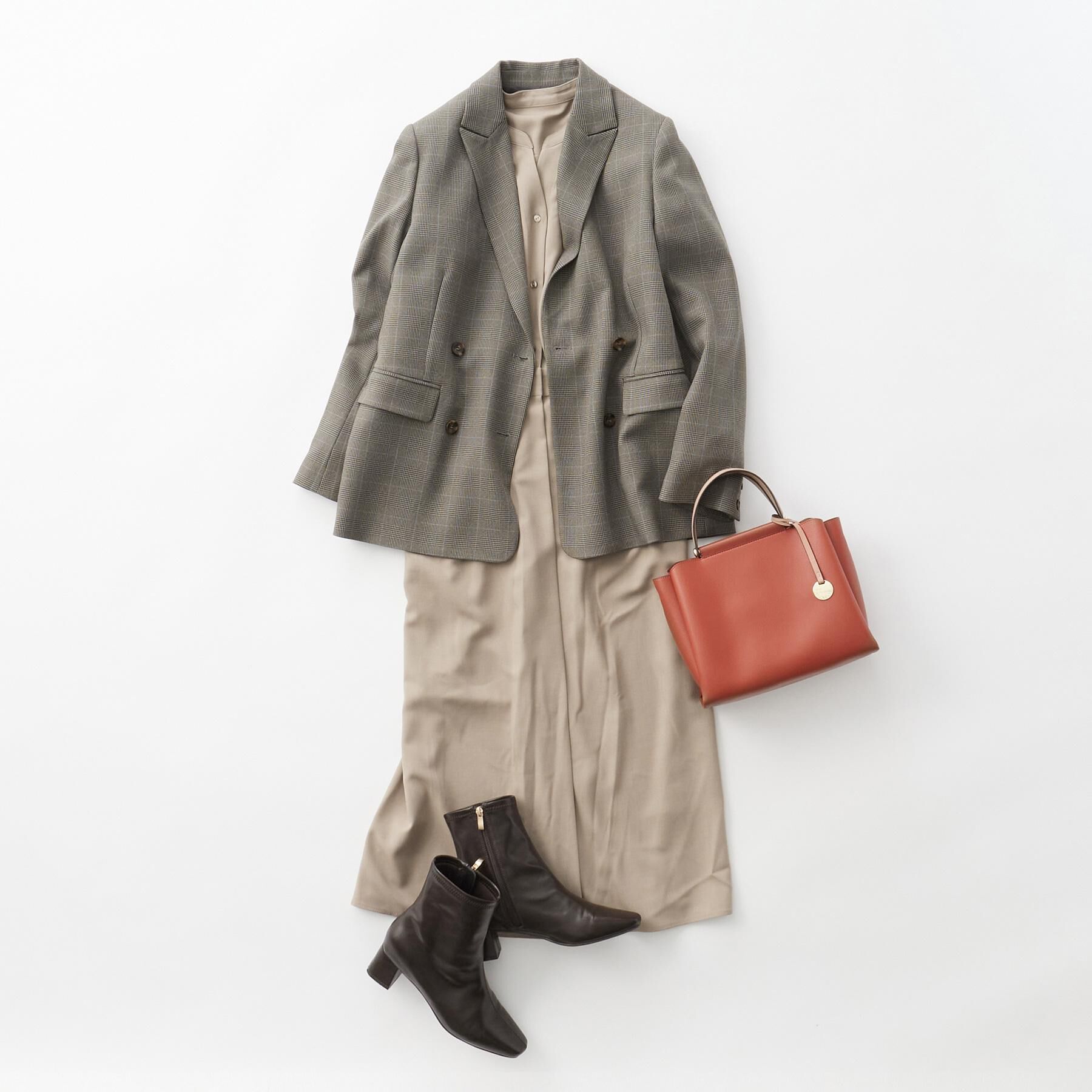 OPAQUE.CLIP「ウールライクフィット＆フレアワンピース【洗濯機OK】」|ワンピース|