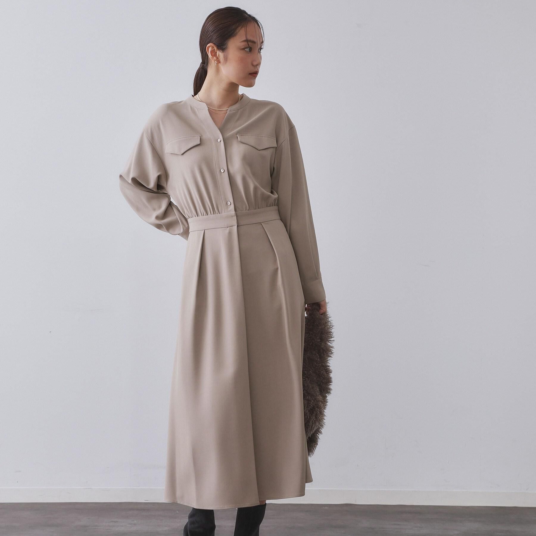 OPAQUE.CLIP「ウールライクフィット＆フレアワンピース【洗濯機OK】」|ワンピース|