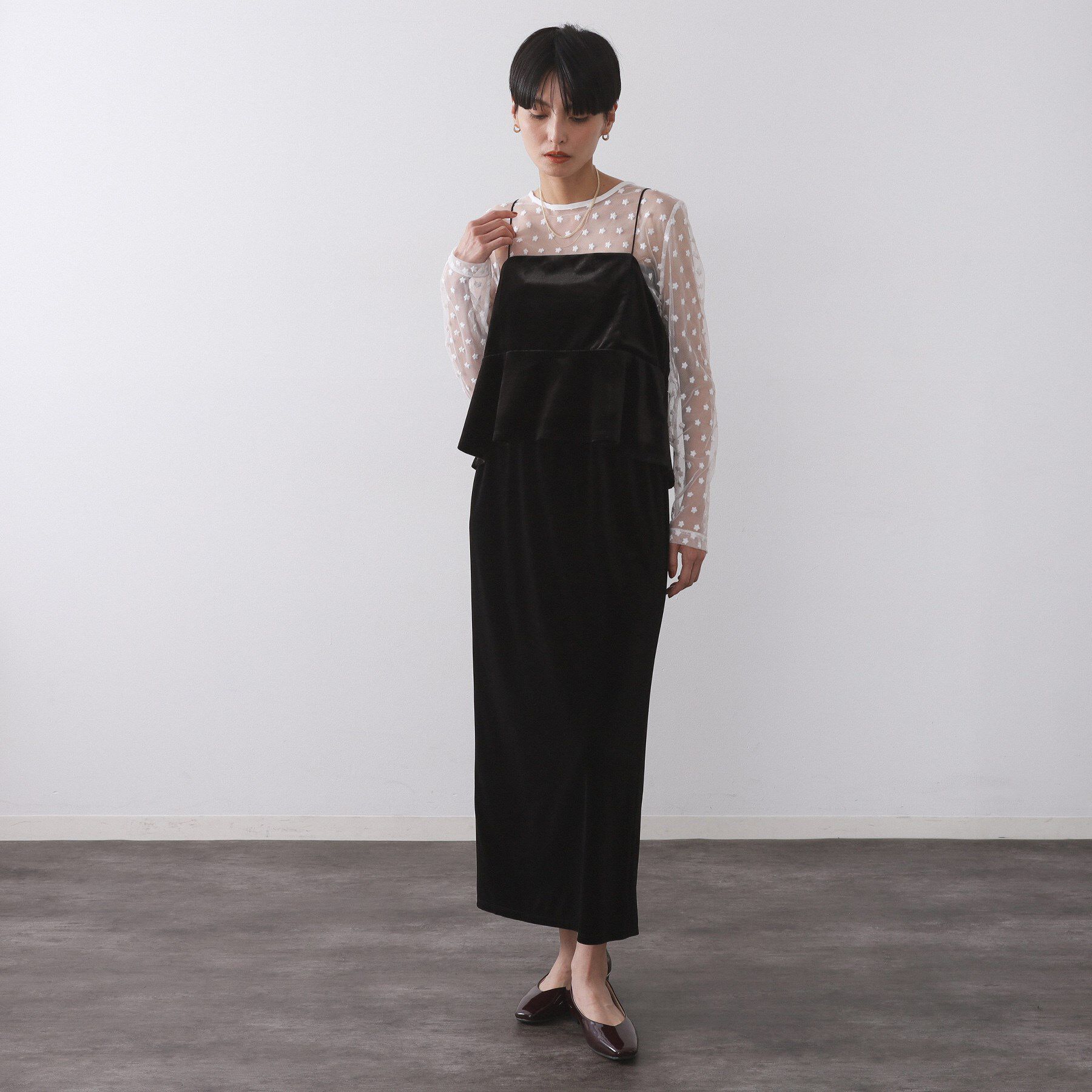 OPAQUE.CLIP「ベロアキャミ/セットアップ対応可【洗濯機OK】」|シャツ・ブラウス|