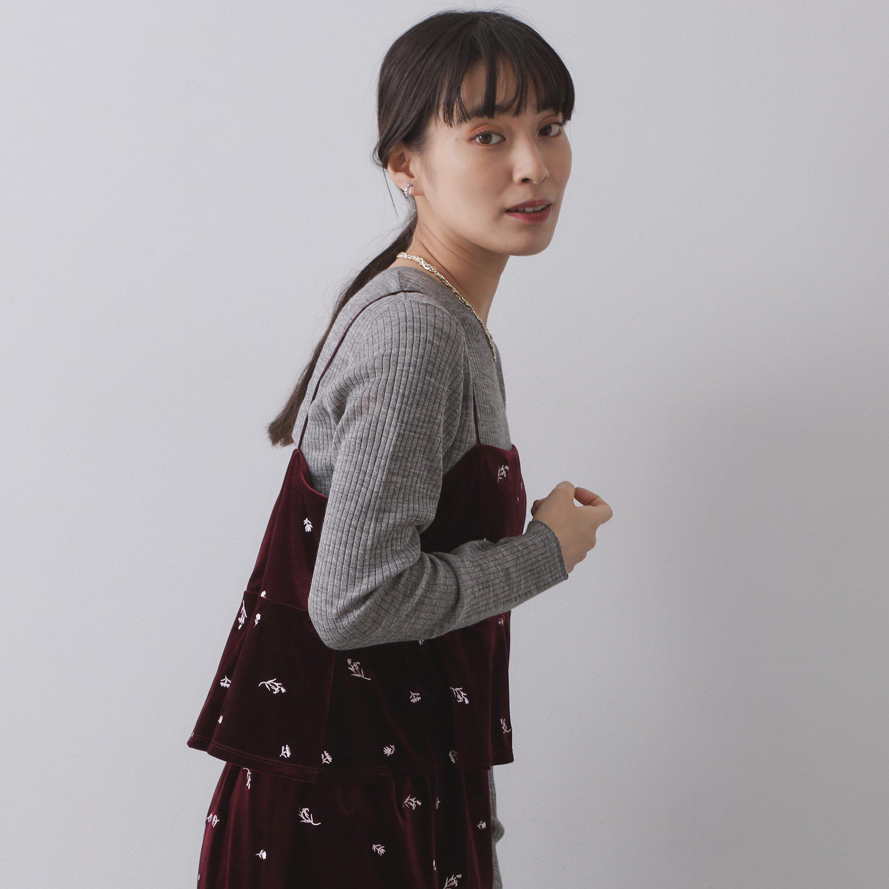 OPAQUE.CLIP「ベロアキャミ/セットアップ対応可【洗濯機OK】」|シャツ・ブラウス|