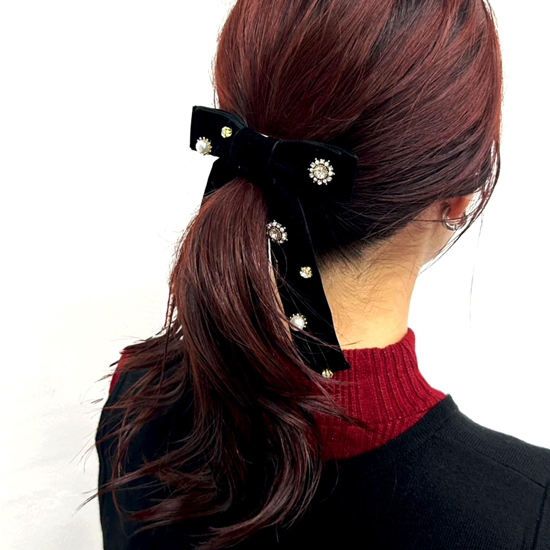 OPAQUE.CLIP「ビジュー&times;ベロア リボンバレッタ」|その他|