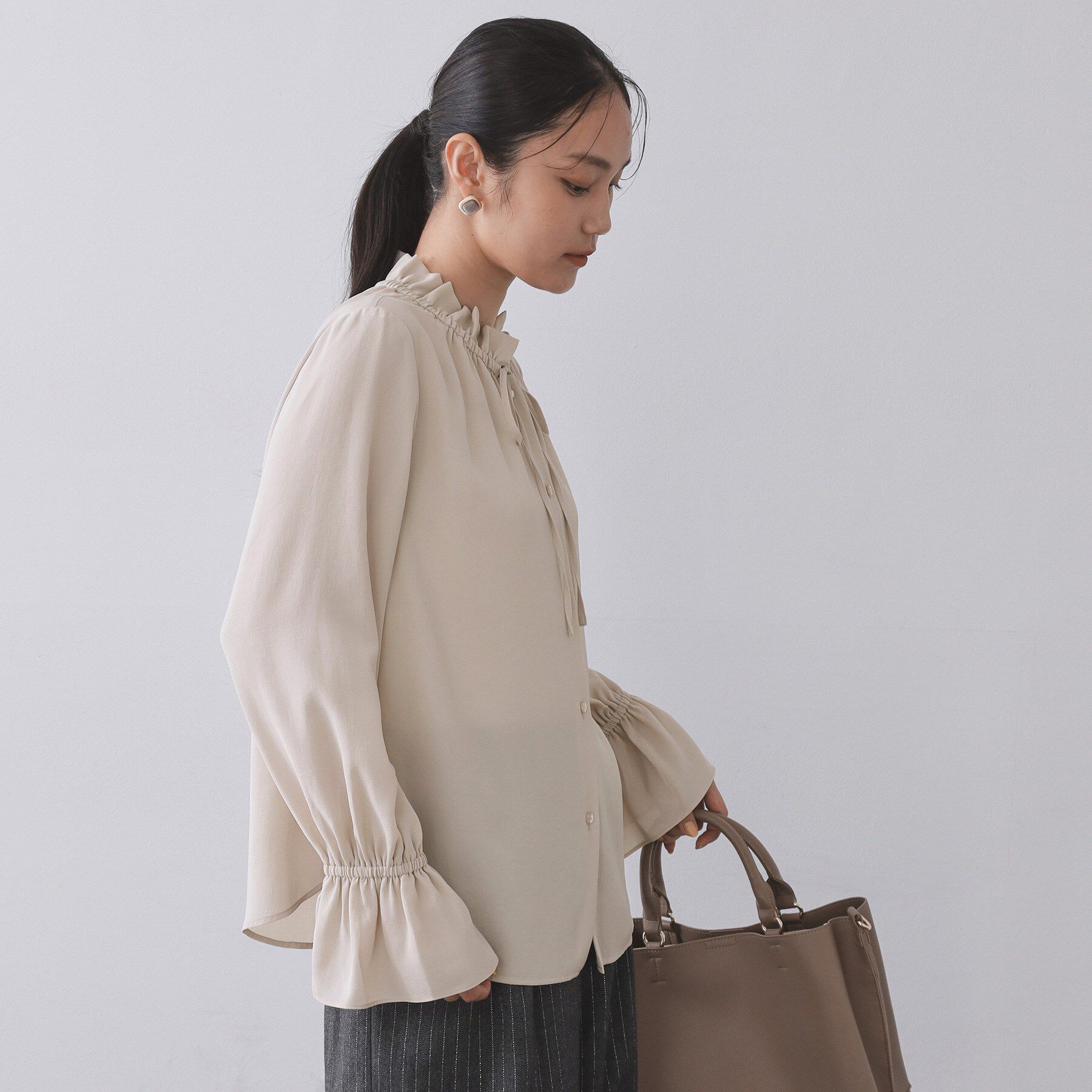 OPAQUE.CLIP「フリルカラーブラウス【洗濯機OK】」|シャツ・ブラウス|