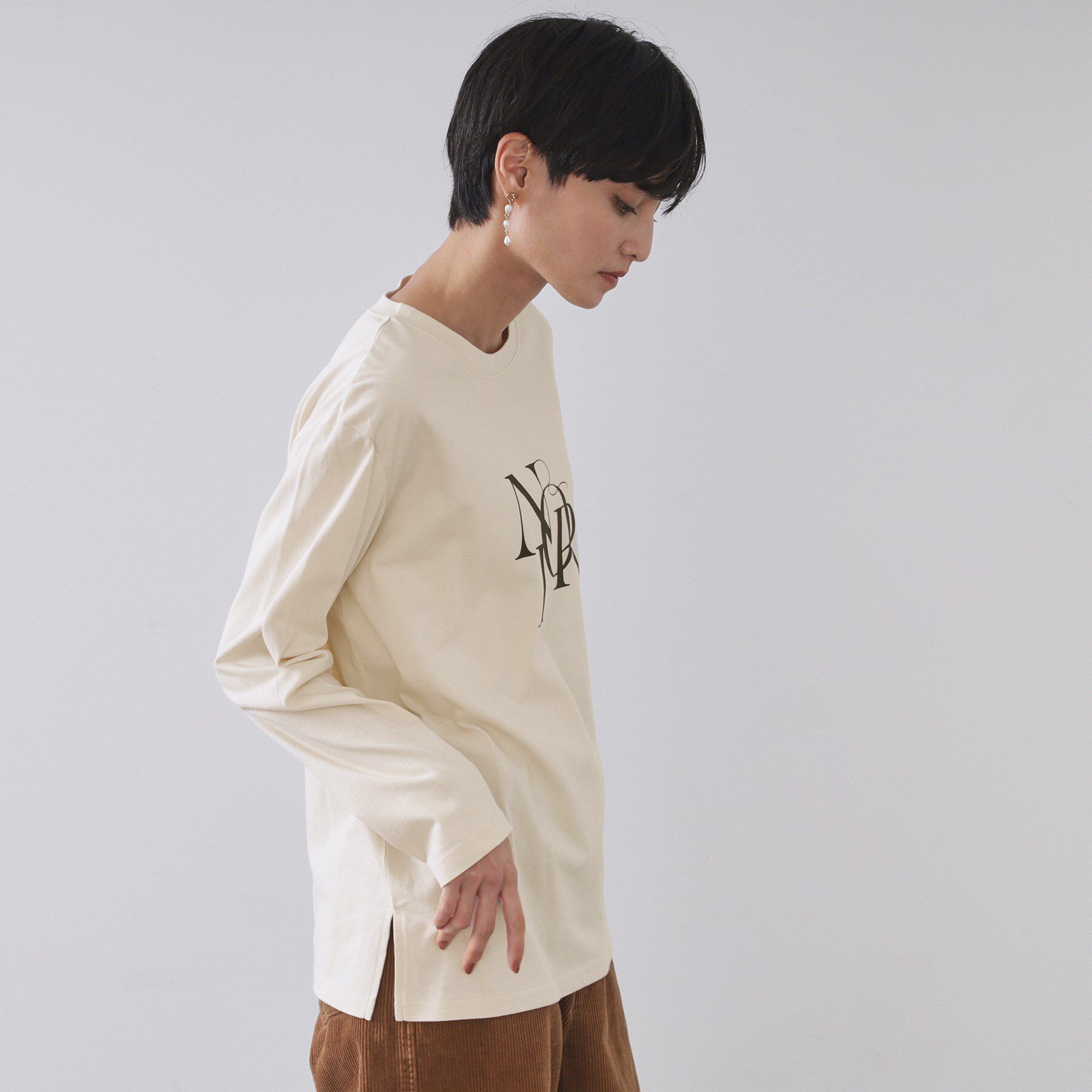 OPAQUE.CLIP「ロングロゴTシャツ【洗濯機OK】」|Tシャツ・カットソー|