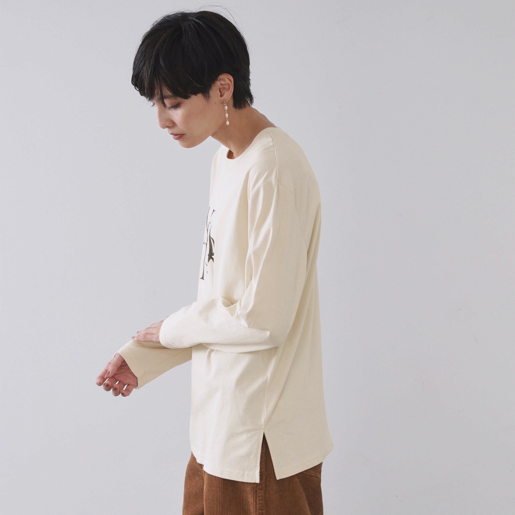 OPAQUE.CLIP「ロングロゴTシャツ【洗濯機OK】」|Tシャツ・カットソー|