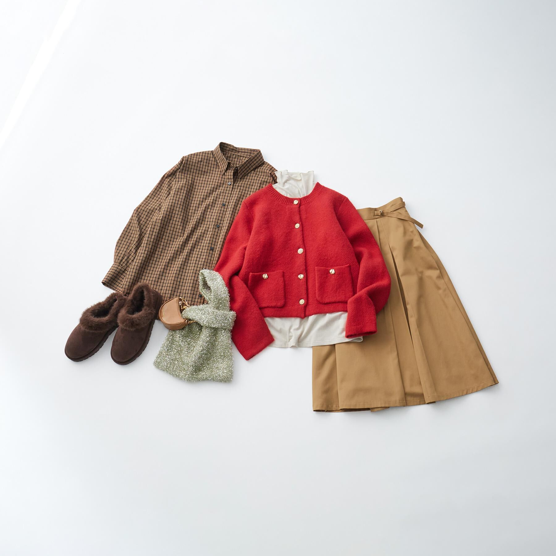 OPAQUE.CLIP「アシメプリーツスカート【洗濯機OK】」|スカート|