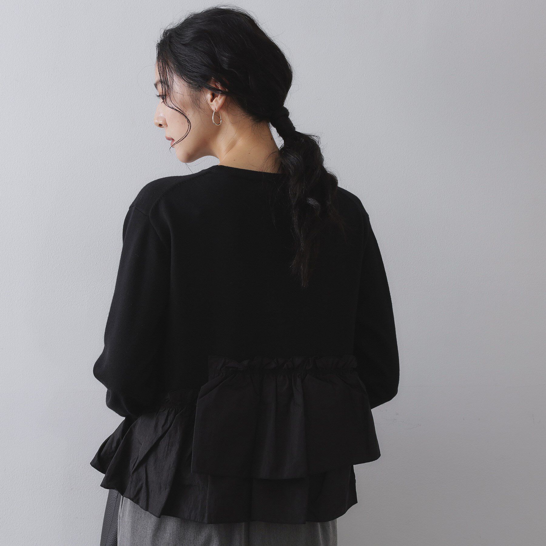 OPAQUE.CLIP「フリルドッキングニット【洗濯機OK】」|ニット・セーター|