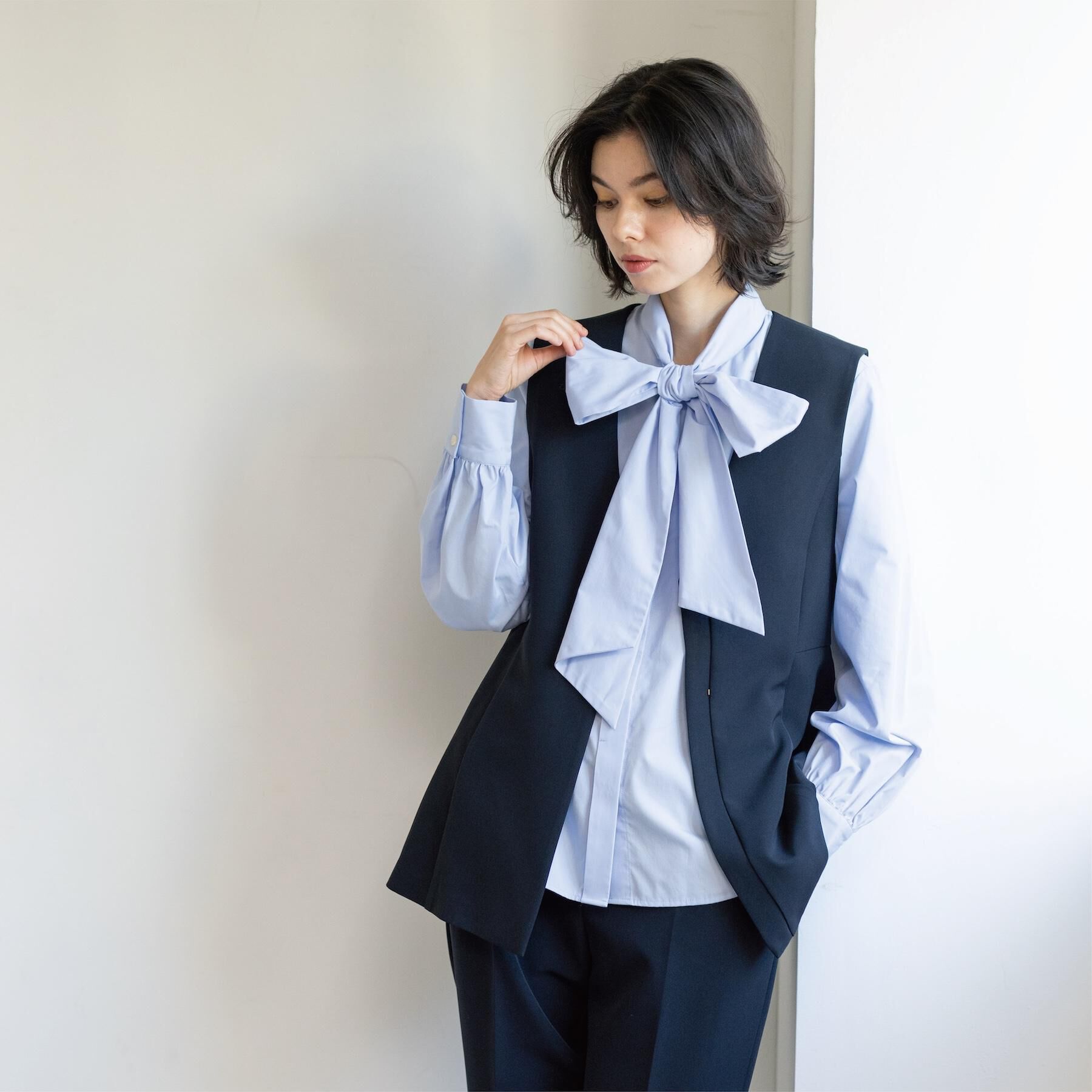 OPAQUE.CLIP「ペプラムジレ/セットアップ対応可【洗濯機OK】」|ベスト・ジレ|