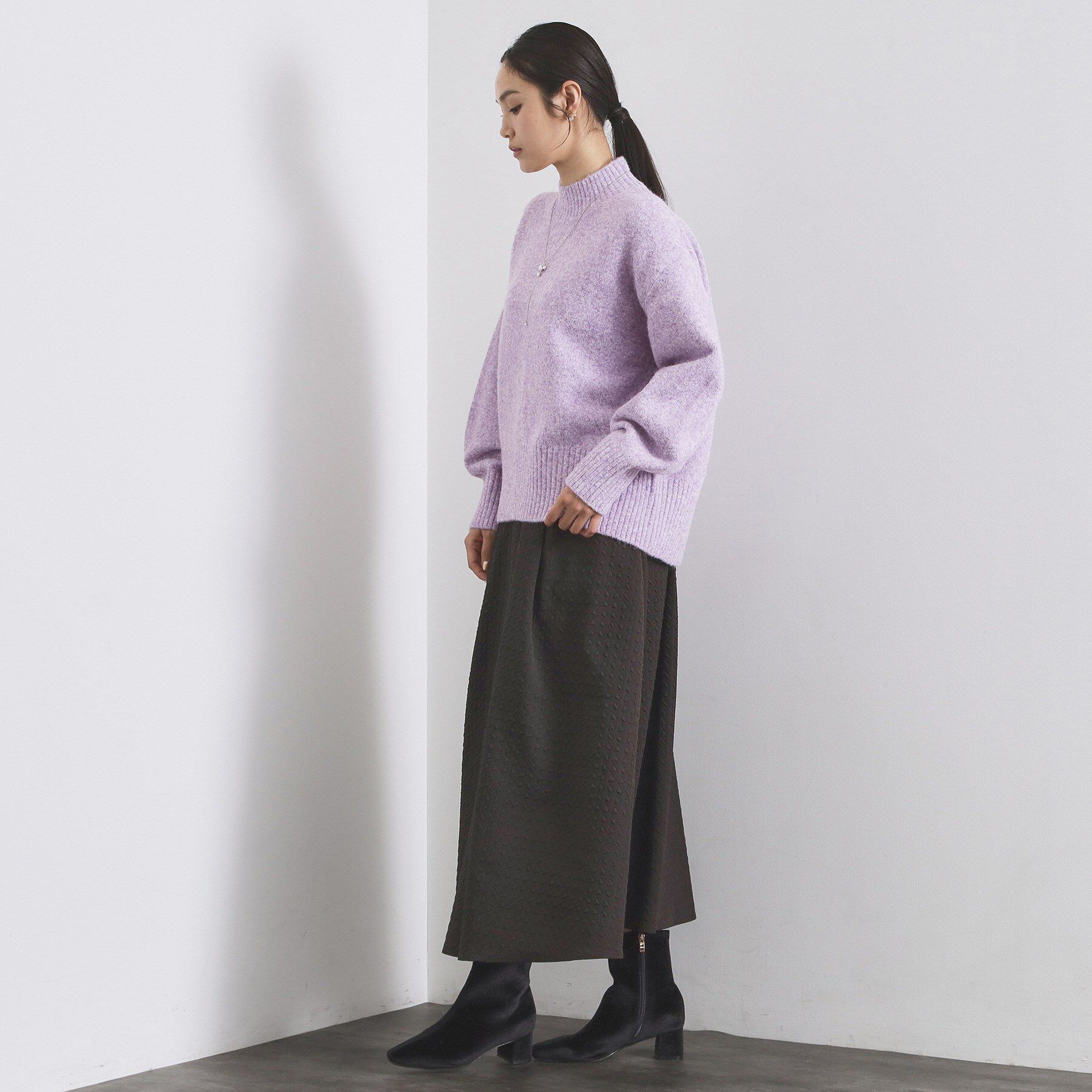 OPAQUE.CLIP「ふわふわハイネックニット【洗濯機OK】」|ニット・セーター|