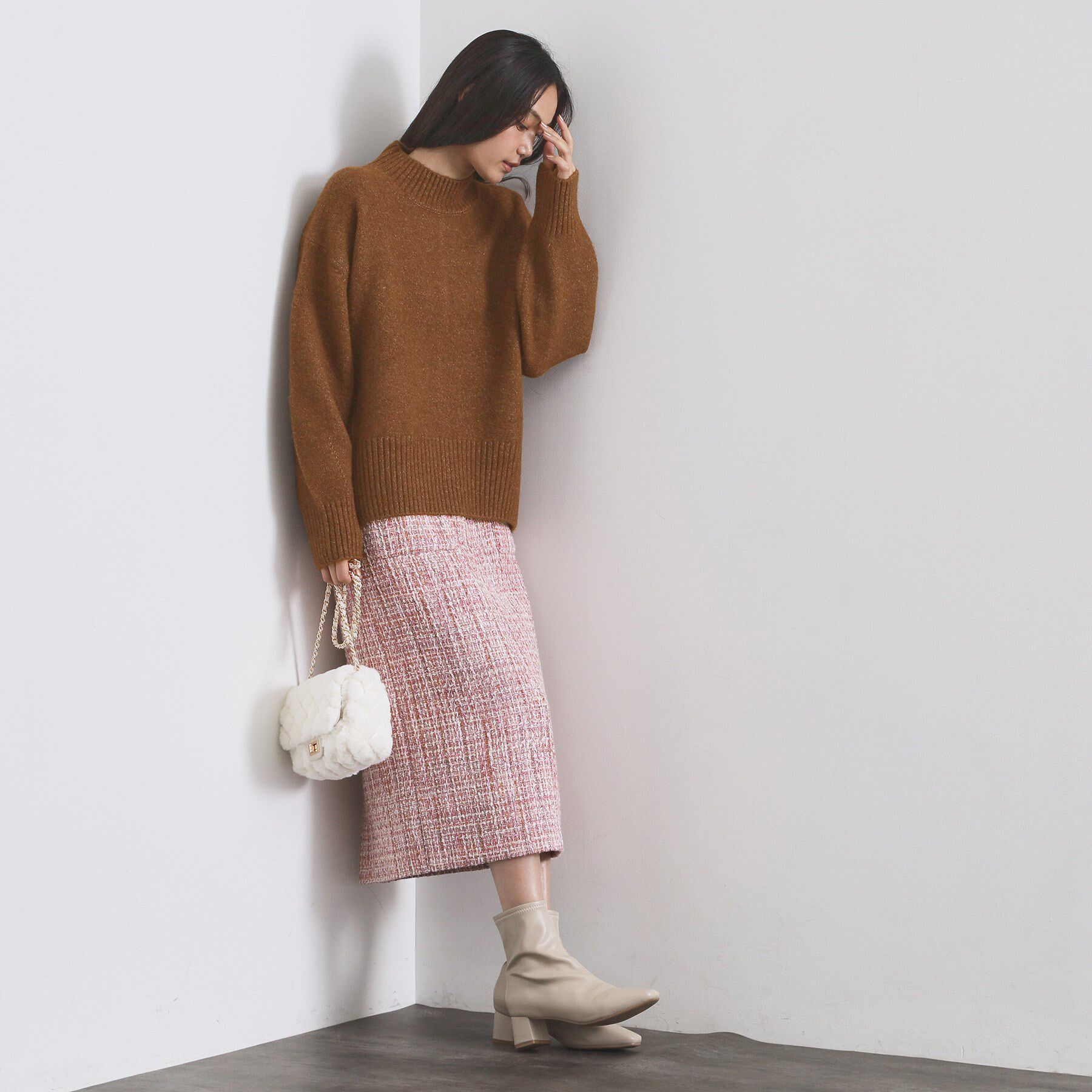 OPAQUE.CLIP「ふわふわハイネックニット【洗濯機OK】」|ニット・セーター|