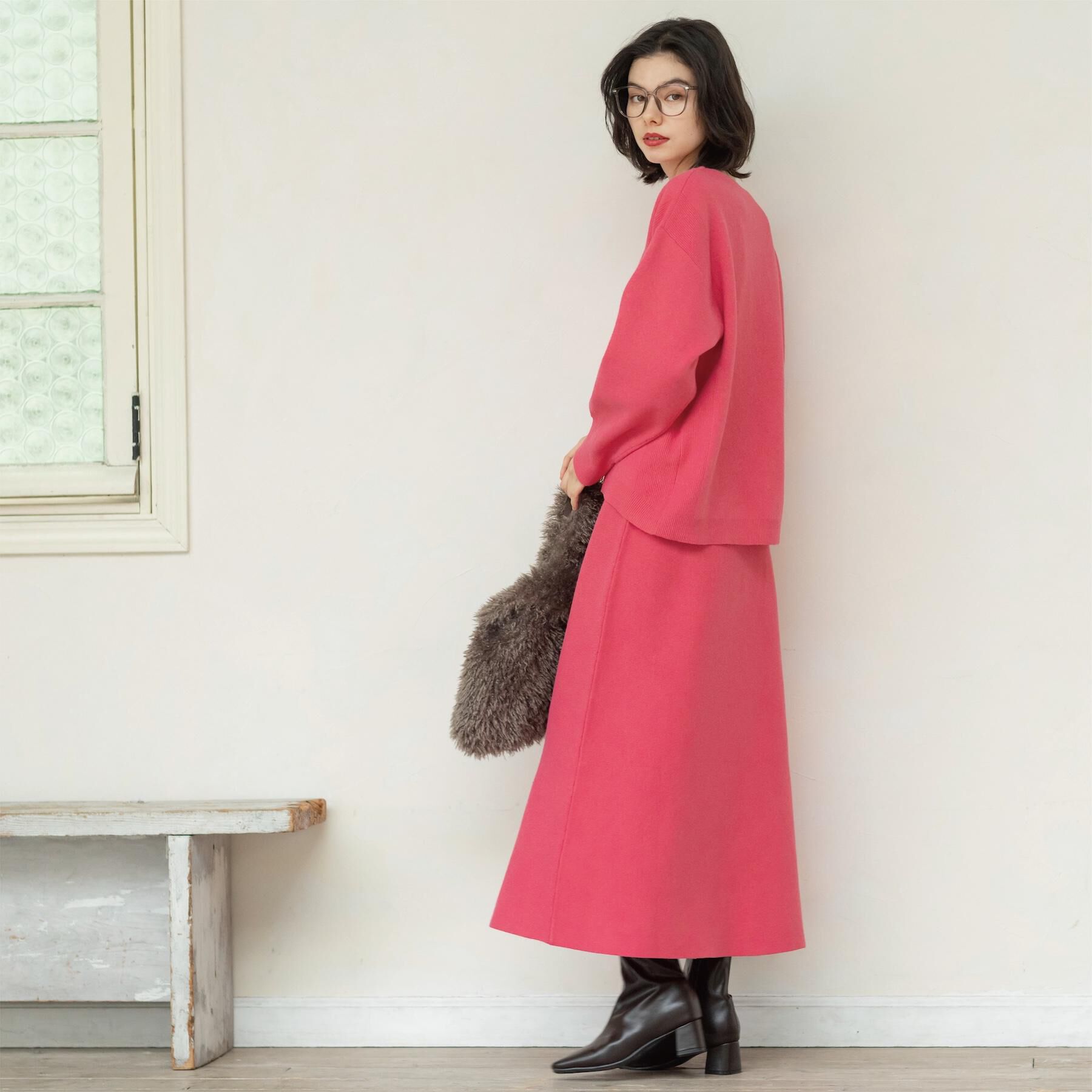 OPAQUE.CLIP「ニットフレアスカート/セットアップ対応【洗濯機OK】」|スカート|