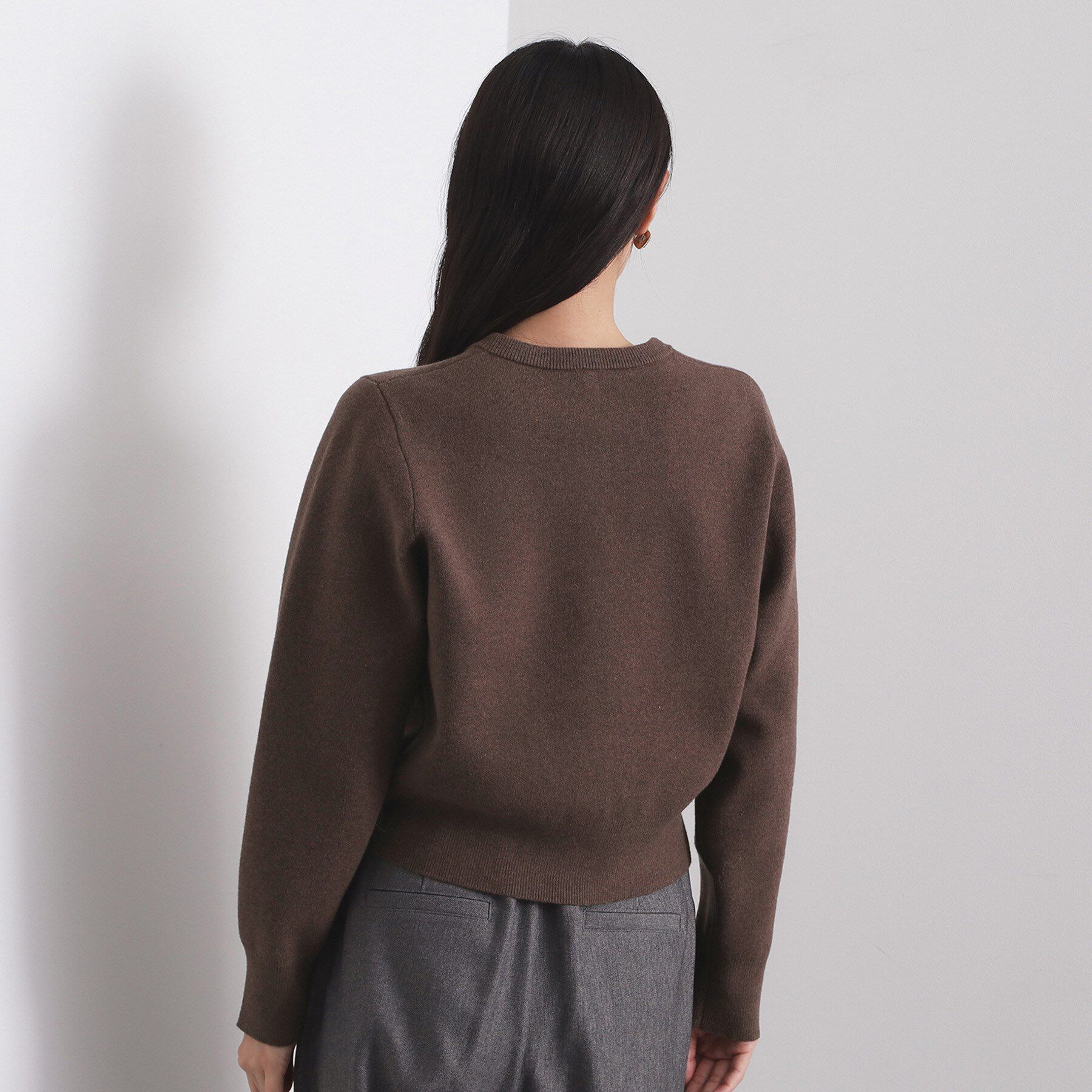 OPAQUE.CLIP「フェイクパールビジューボタンニットカーディガン【洗濯機OK】」|カーディガン|