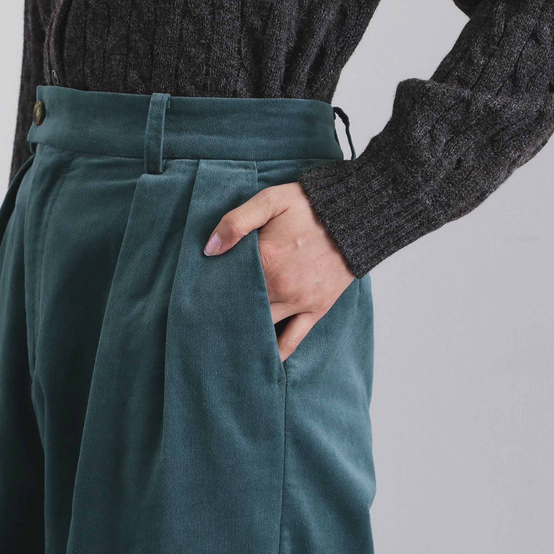 OPAQUE.CLIP「別珍タックワイドパンツ【洗える】」|その他|