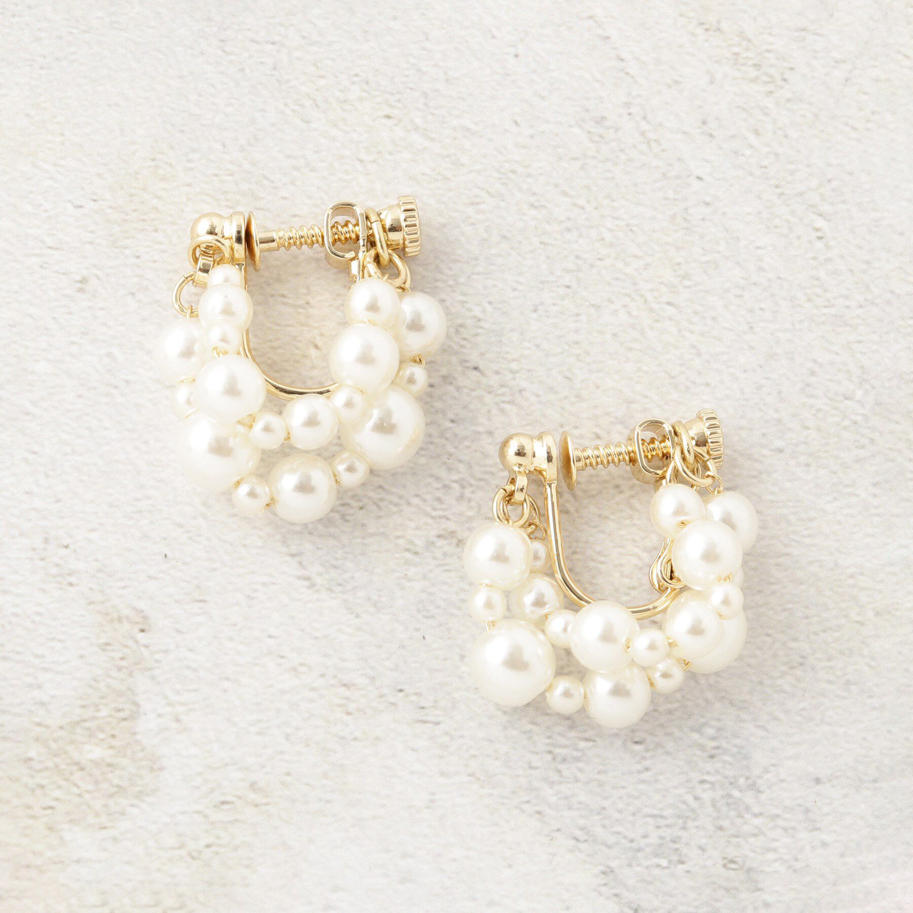 OPAQUE.CLIP「フェイクパールリングイヤリング」|イヤリング|ゴールド(007)