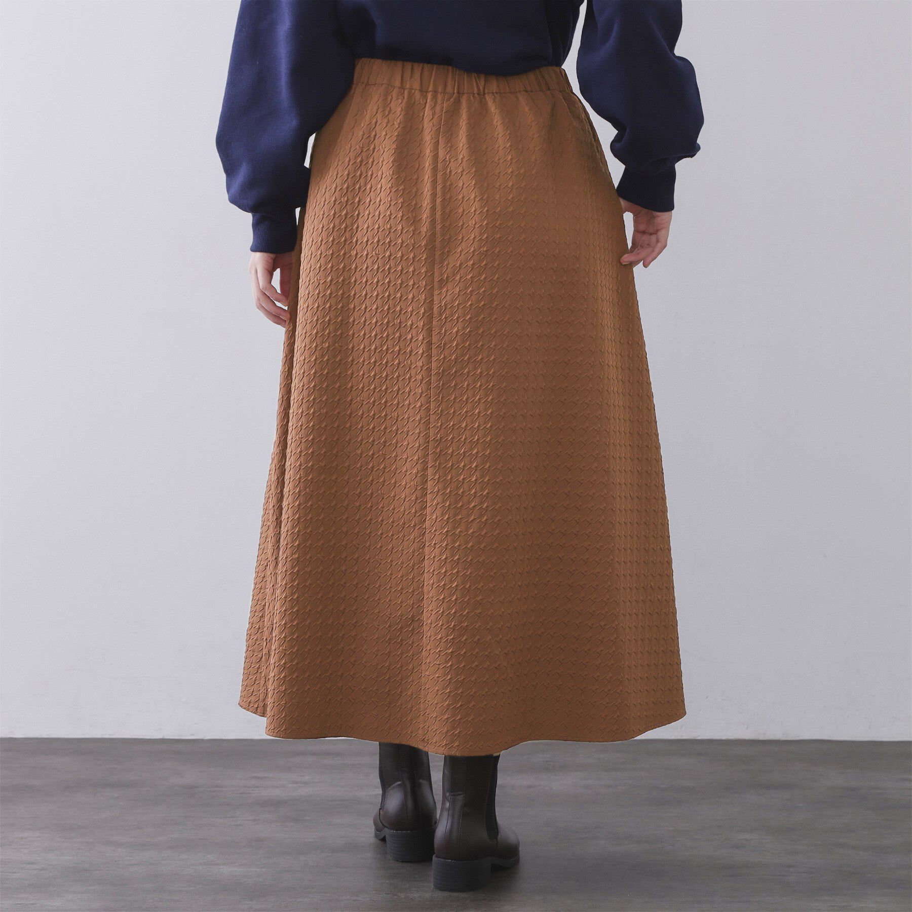 OPAQUE.CLIP「チドリエンボスフレアスカート【洗濯機OK】」|スカート|