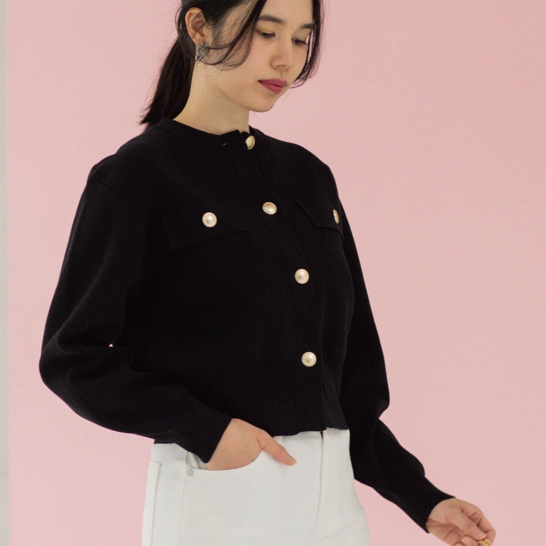 OPAQUE.CLIP「フラップポケット金ボタンニットカーディガン【洗濯機OK】」|カーディガン|