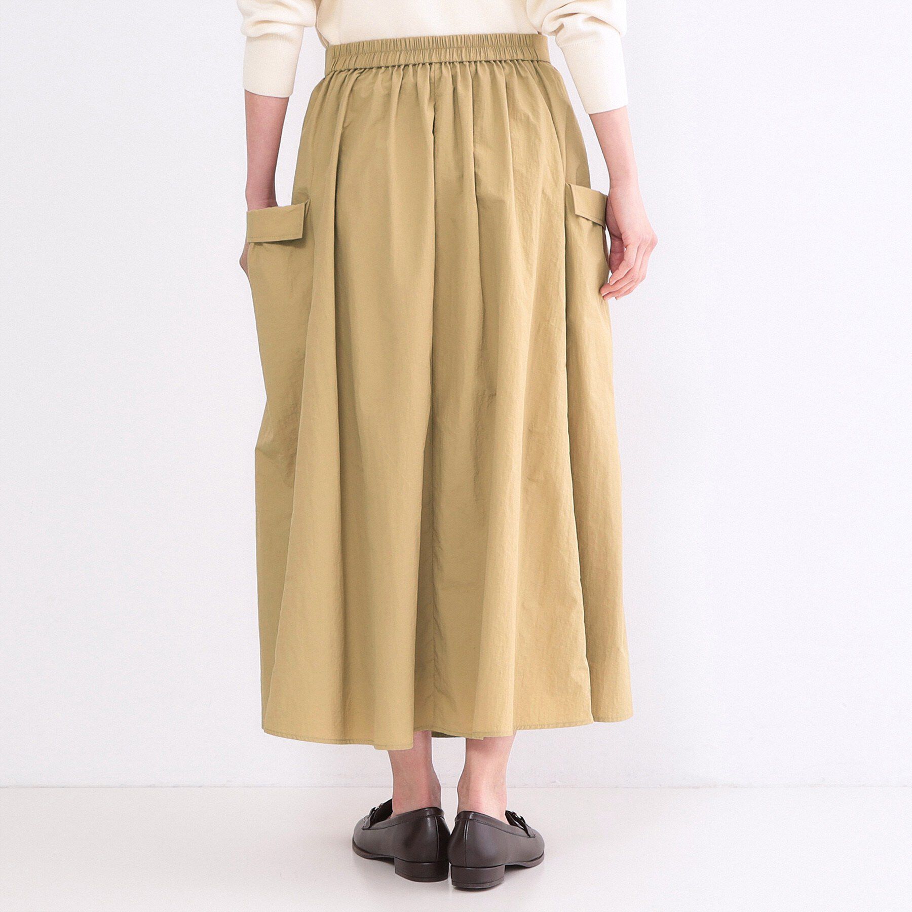 OPAQUE.CLIP「サイドポケットギャザースカート【洗濯機OK】」|スカート|