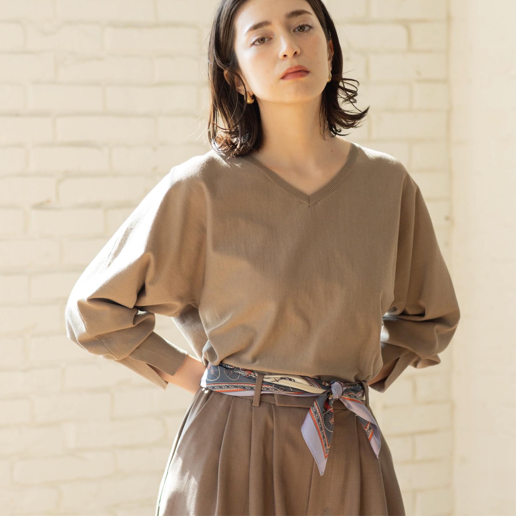 OPAQUE.CLIP「リラクシードルマンスリーブニット【洗濯機OK/抗ピル】」|ニット・セーター|