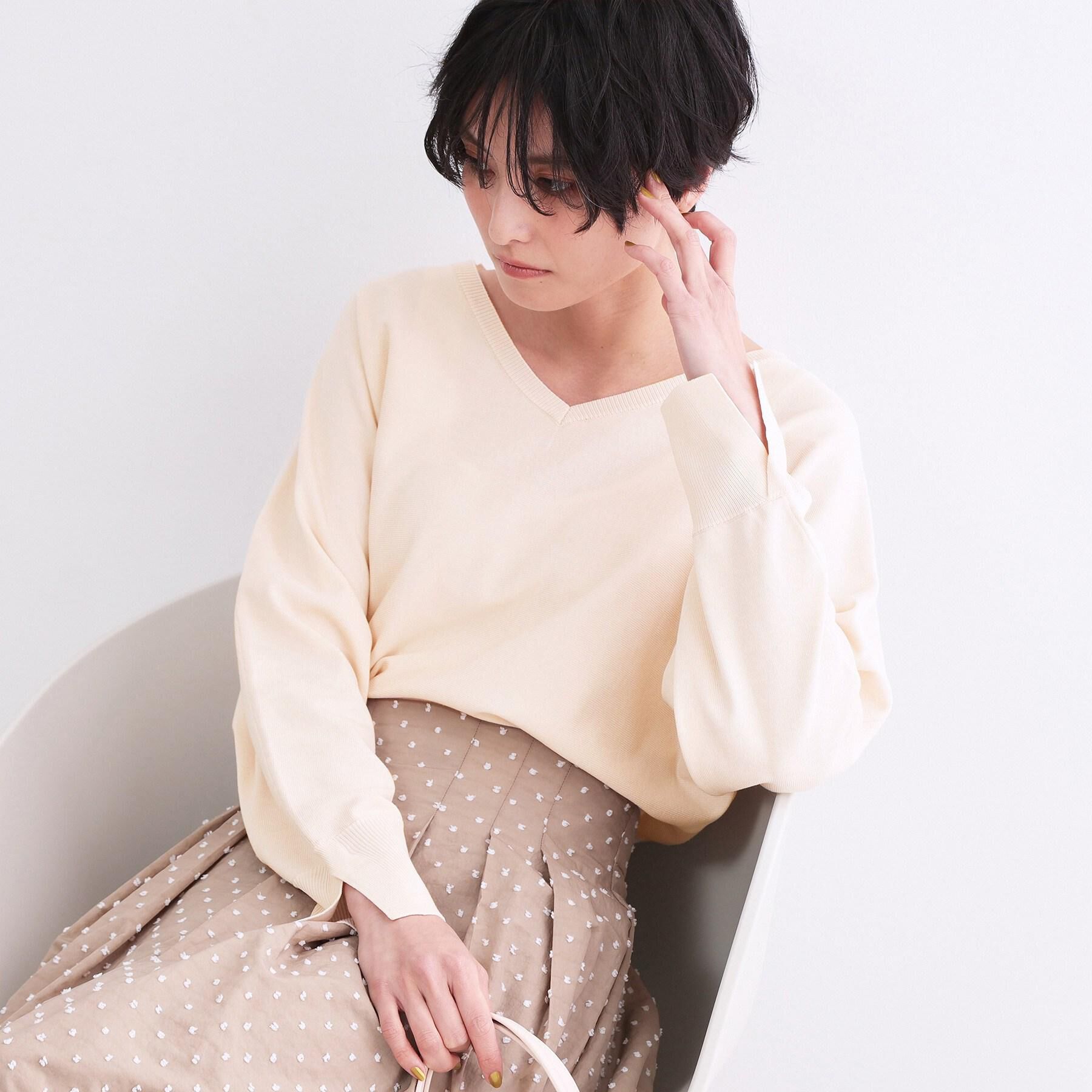 OPAQUE.CLIP「リラクシードルマンスリーブニット【洗濯機OK/抗ピル】」|ニット・セーター|