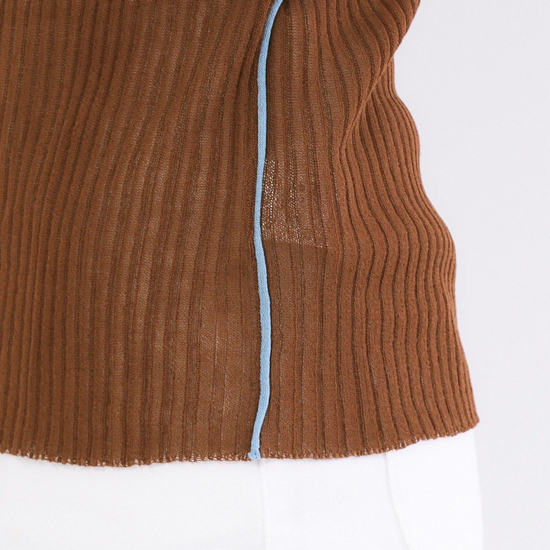 OPAQUE.CLIP「シアー配色クルーネックリブニット【洗濯機OK】」|ニット・セーター|