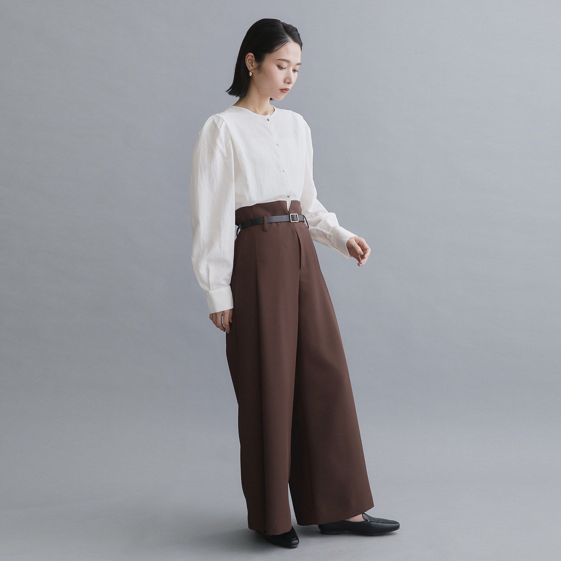 OPAQUE.CLIP「【es】ハイウエストタックワイドパンツ/セットアップ対応可【洗濯機OK】」|その他|