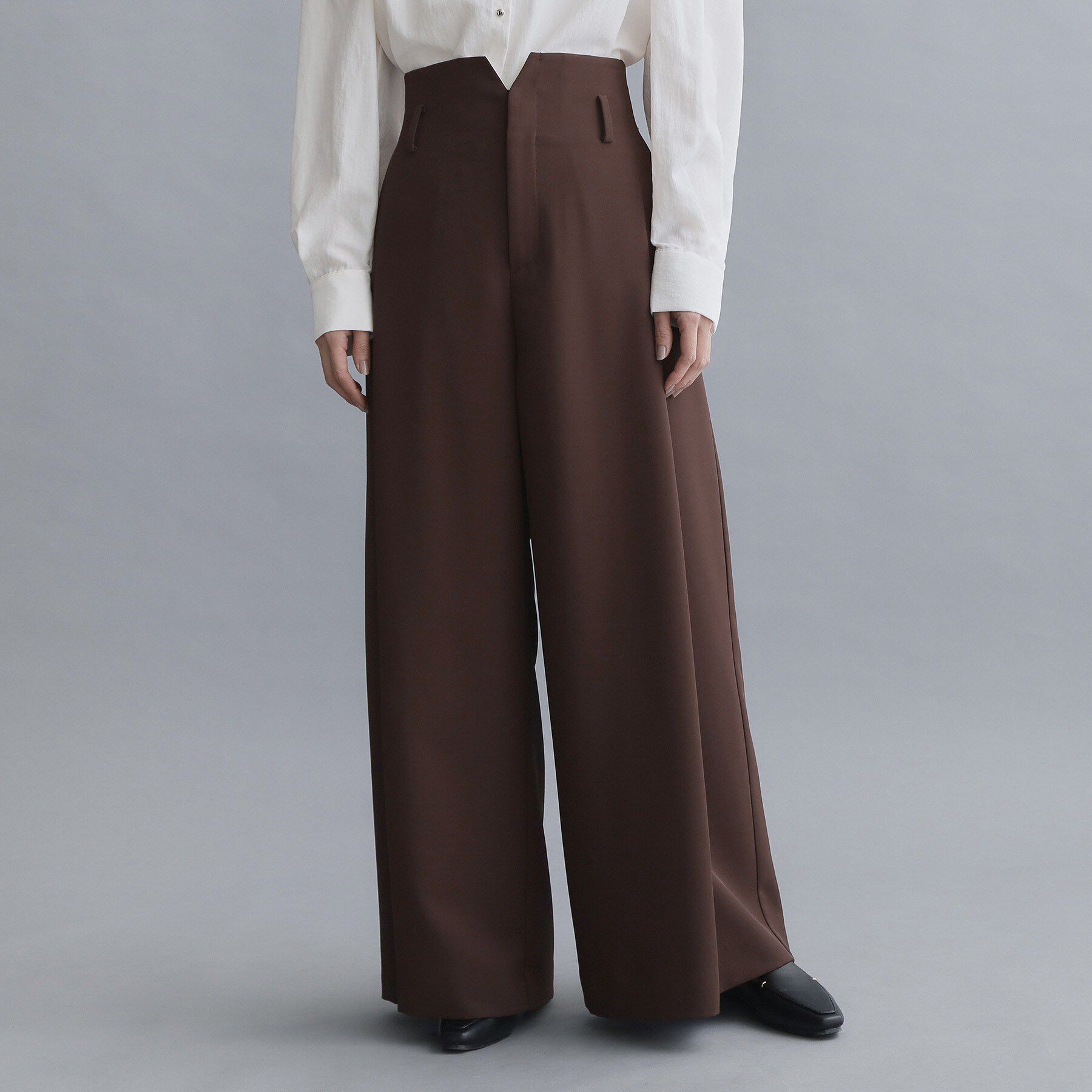 OPAQUE.CLIP「【es】ハイウエストタックワイドパンツ/セットアップ対応可【洗濯機OK】」|その他|