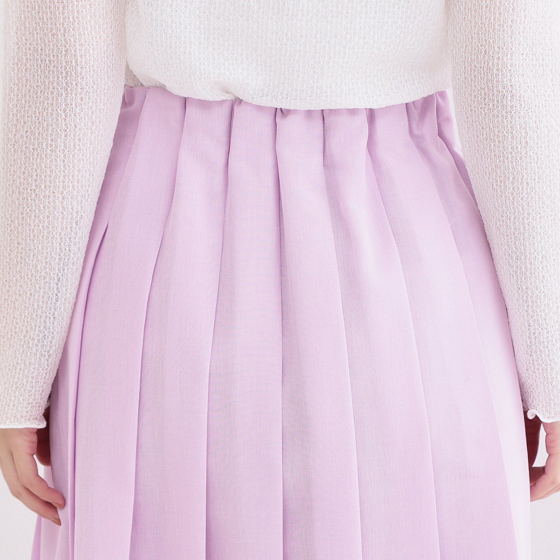 OPAQUE.CLIP「シアーリネンブレンドイージープリーツスカート【洗濯機OK】」|スカート|