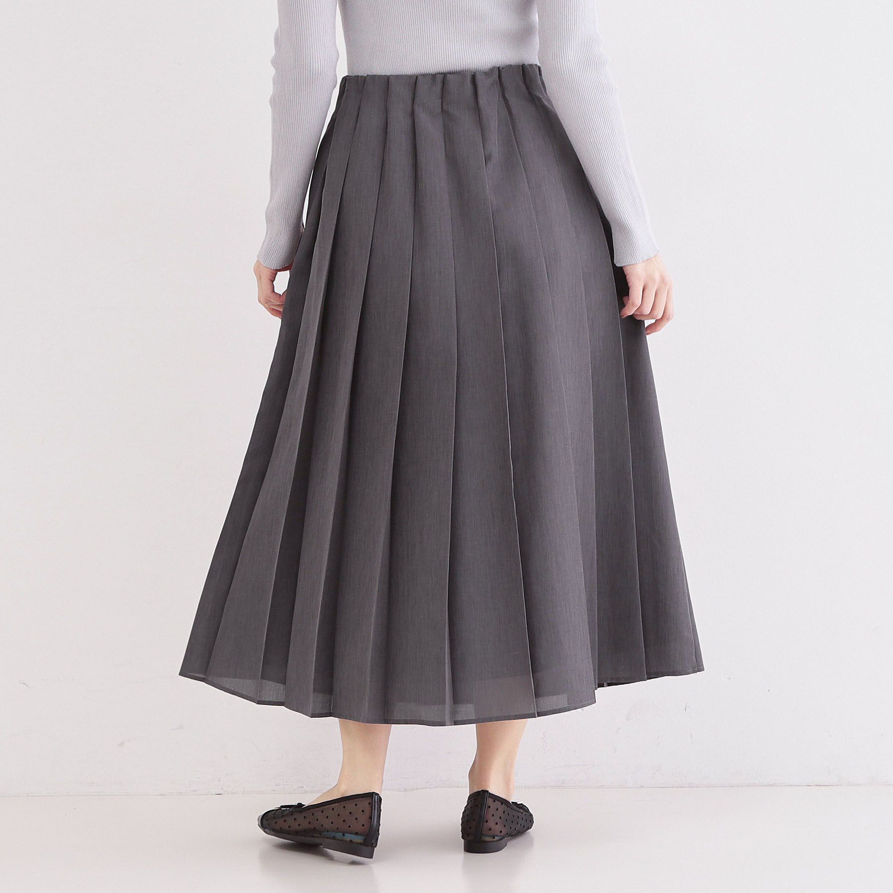 OPAQUE.CLIP「シアーリネンブレンドイージープリーツスカート【洗濯機OK】」|スカート|
