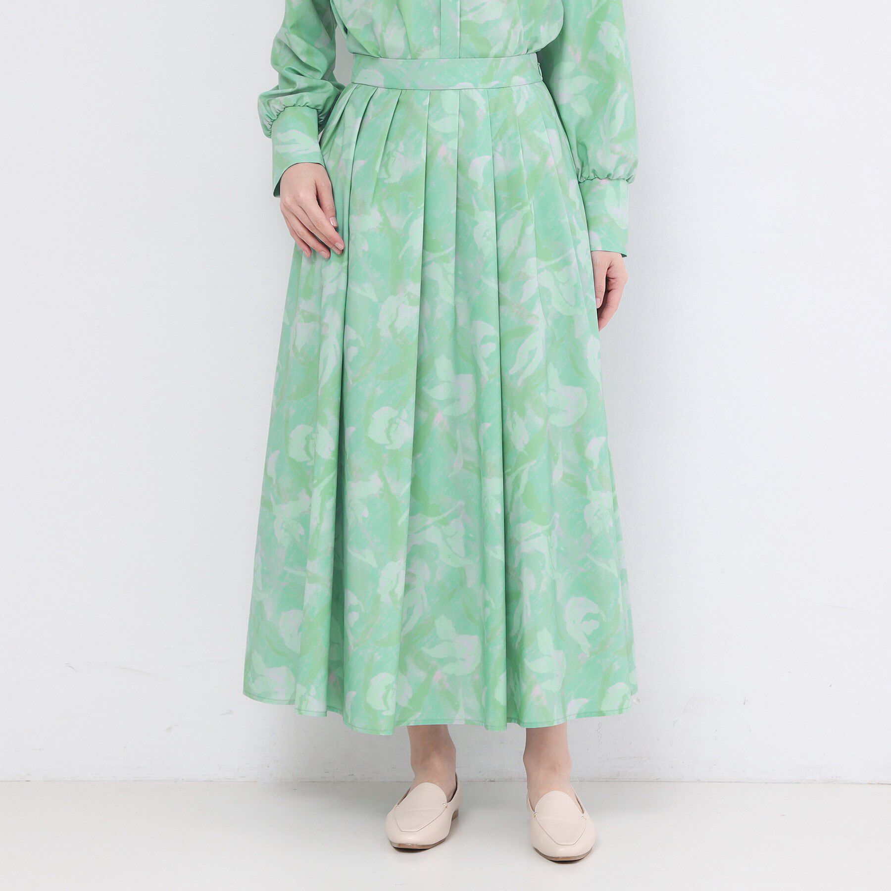 OPAQUE.CLIP「アートプリントフレアスカート【洗濯機OK】」|スカート|