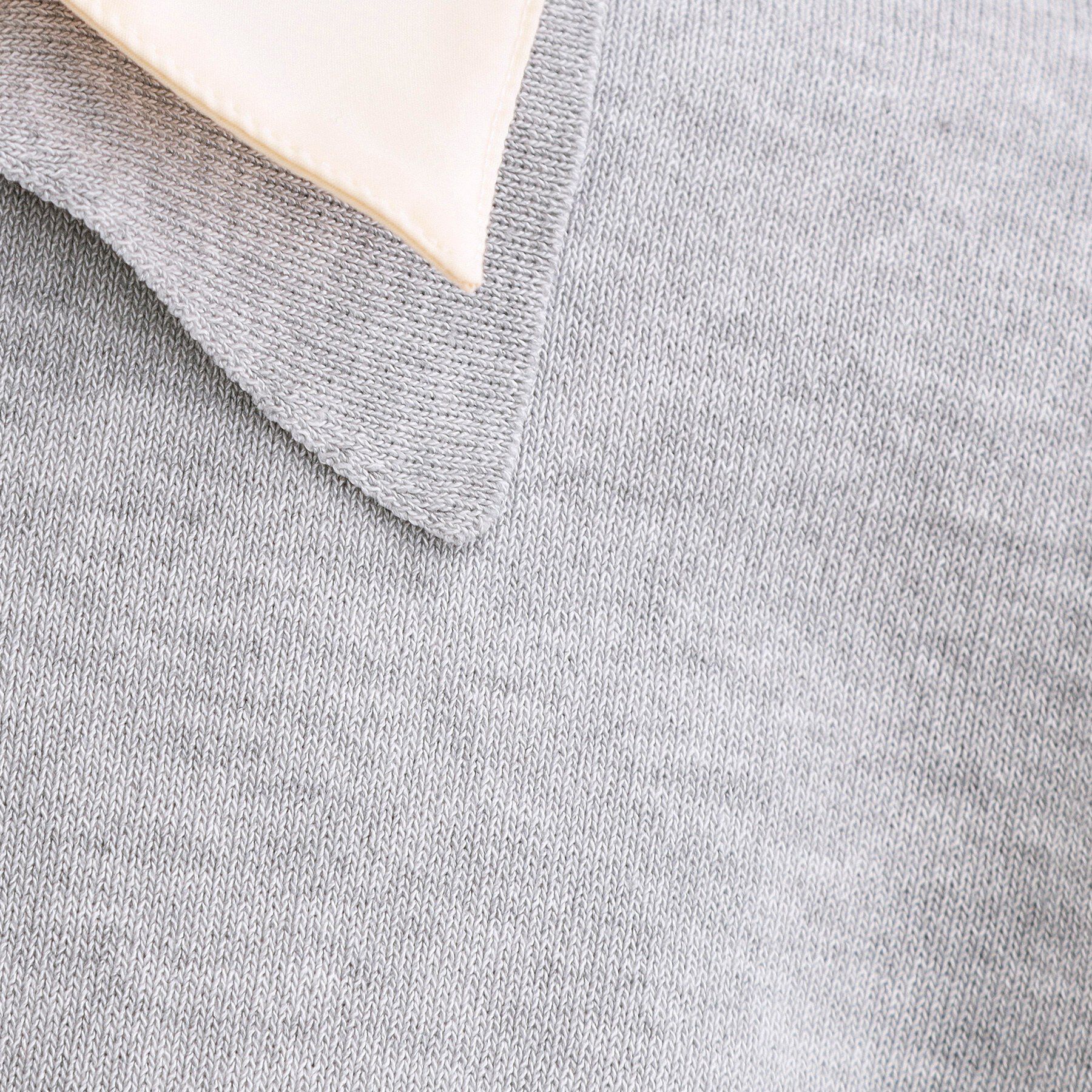 OPAQUE.CLIP「シャツレイヤード風ポロニット【洗濯機OK】」|ニット・セーター|