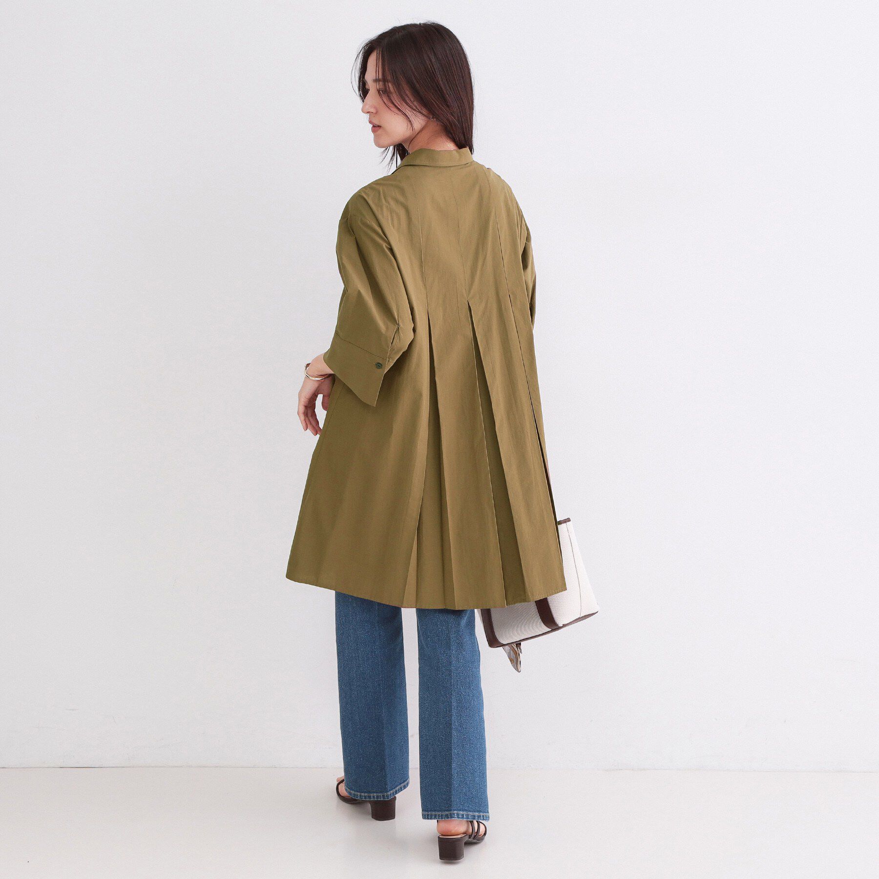 OPAQUE.CLIP「プリーツミニシャツワンピース【洗濯機OK】」|ワンピース|