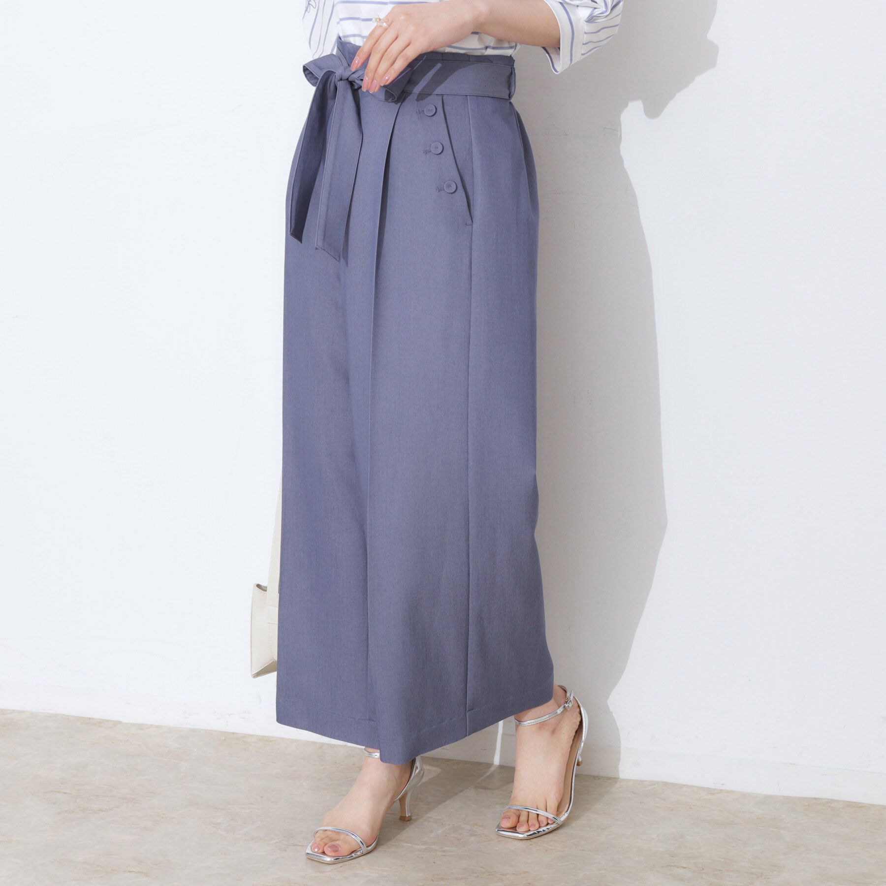 Couture broach「【リボン付き・通勤】シャンブレーワイドパンツ」|その他|