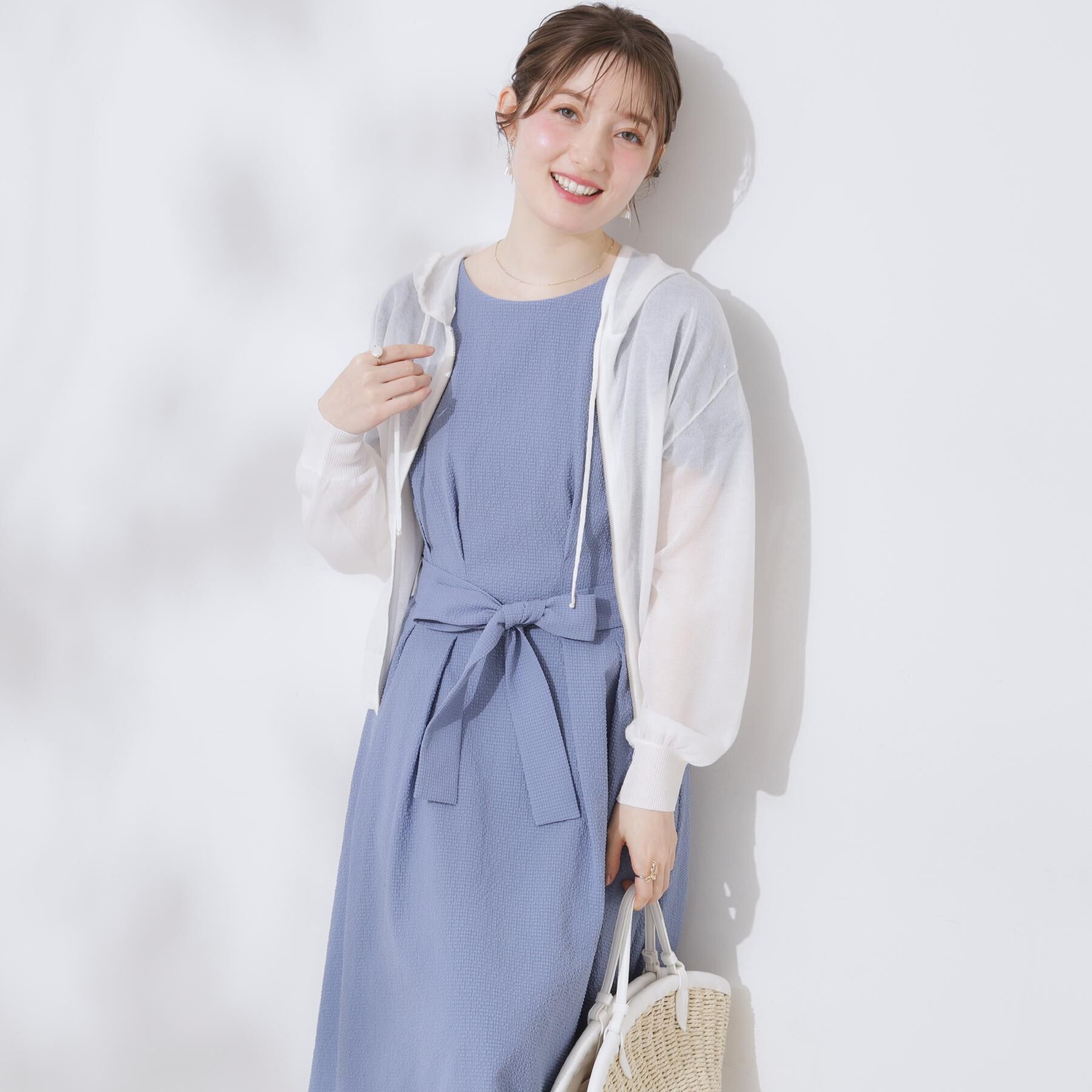 Couture broach「【細見え・キレイめ】サッカータックワンピース」|ワンピース|