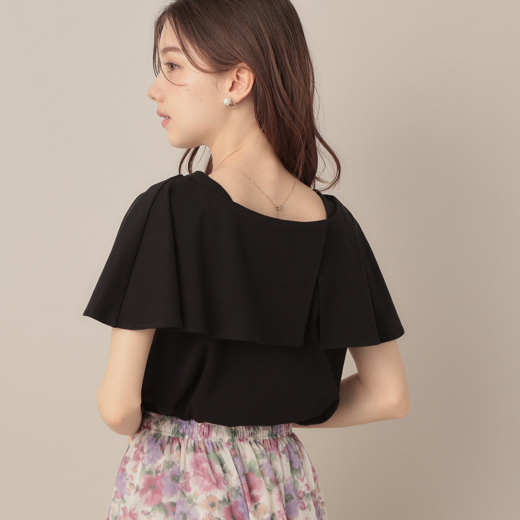 Couture broach「【マシンウォッシャブル・UVケア・接触冷感】2WAYケープデザインカットソー」|Tシャツ・カットソー|