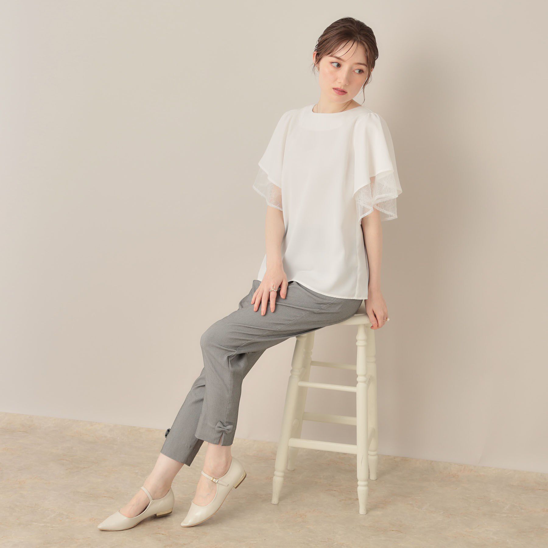 Couture broach「【らくちん・キレイ見え】リボンハイパーストレッチパンツ」|その他|