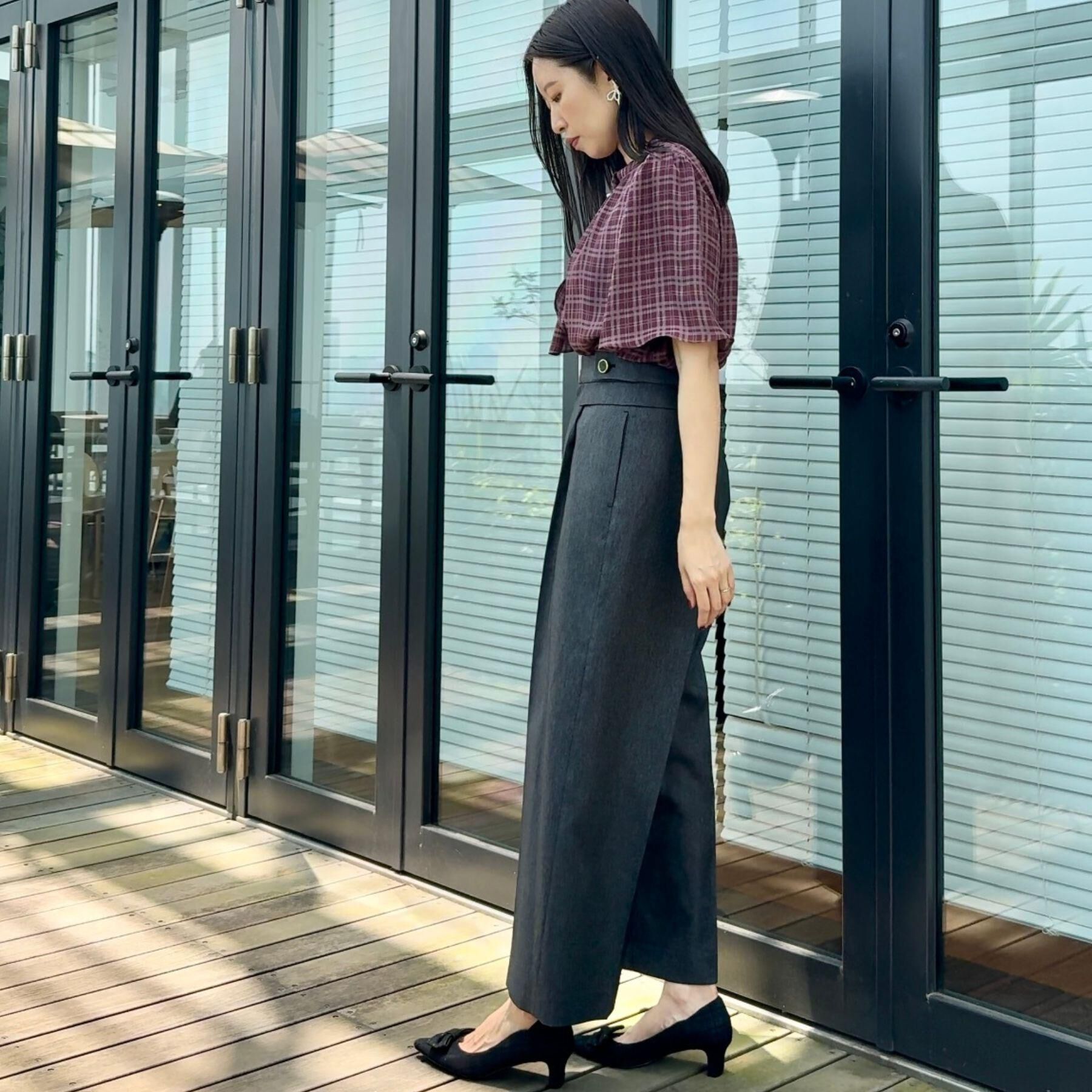 Couture broach「【マシンウォッシャブル・スッキリ見え】デニムライク釦デザインパンツ」|その他|