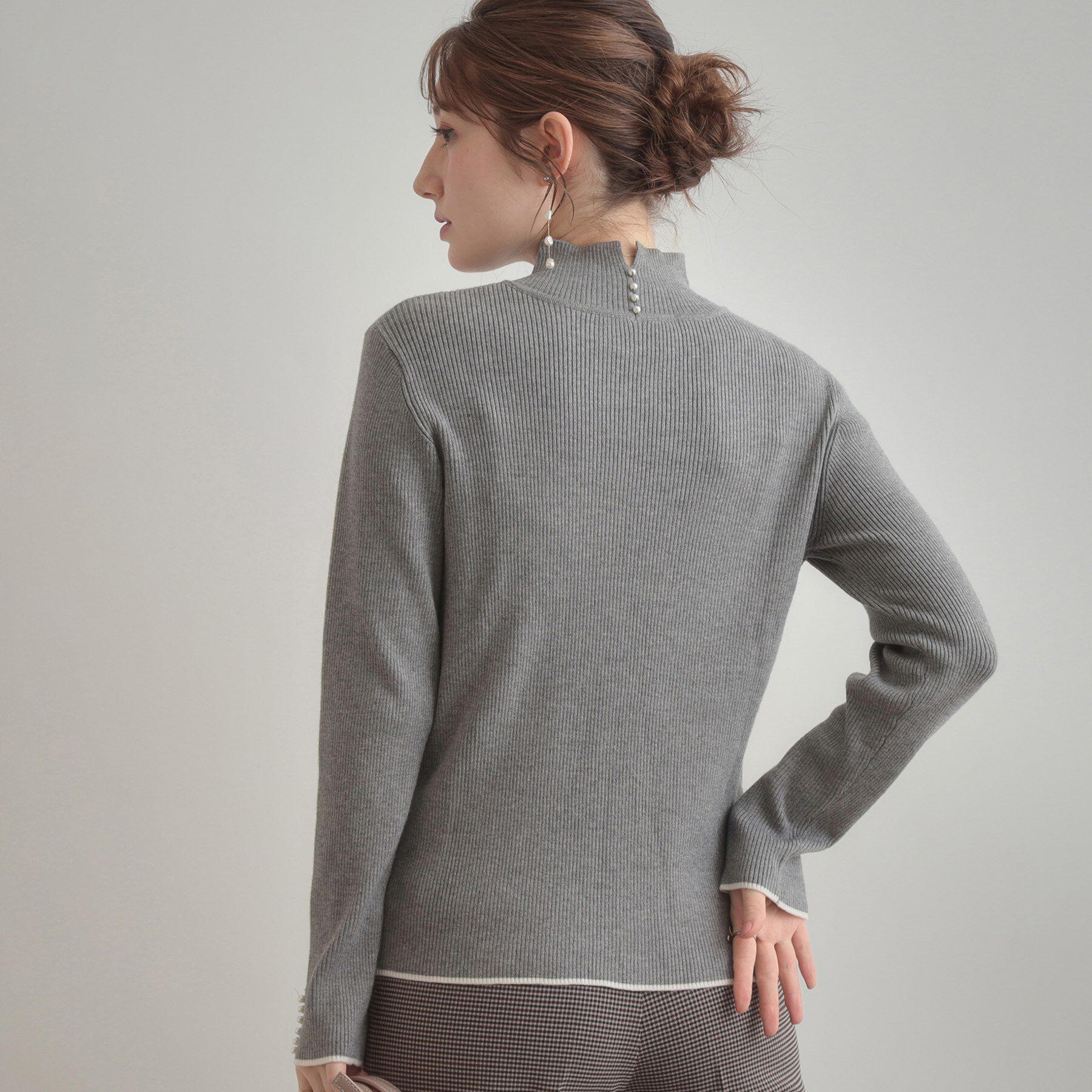 Couture broach「【多機能・フェミニン】パール調リブニット」|ニット・セーター|