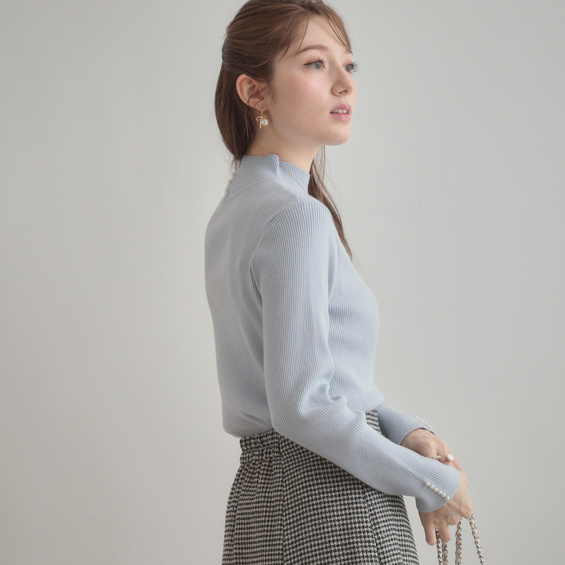 Couture broach「【多機能・フェミニン】パール調リブニット」|ニット・セーター|