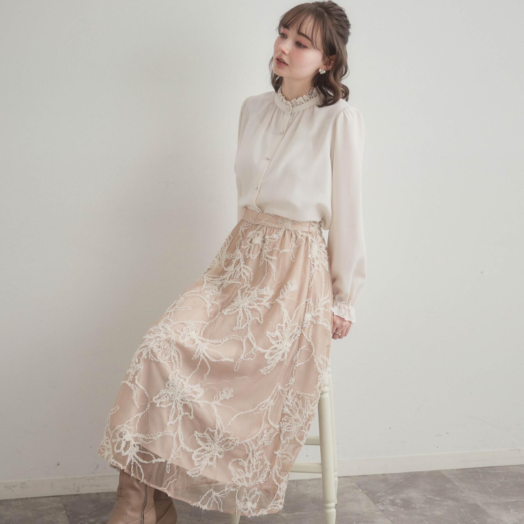 Couture broach「【2WAY・ハレの日・通勤】エンブロレースブラウス」|シャツ・ブラウス|