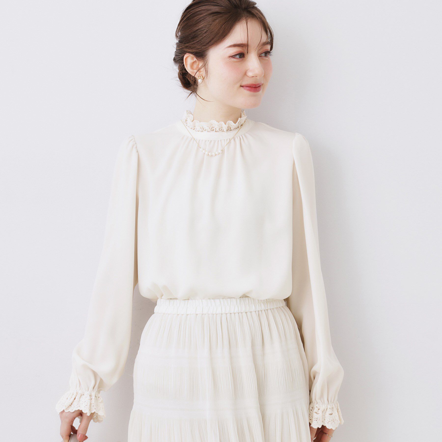 Couture broach「【2WAY・ハレの日・通勤】エンブロレースブラウス」|シャツ・ブラウス|