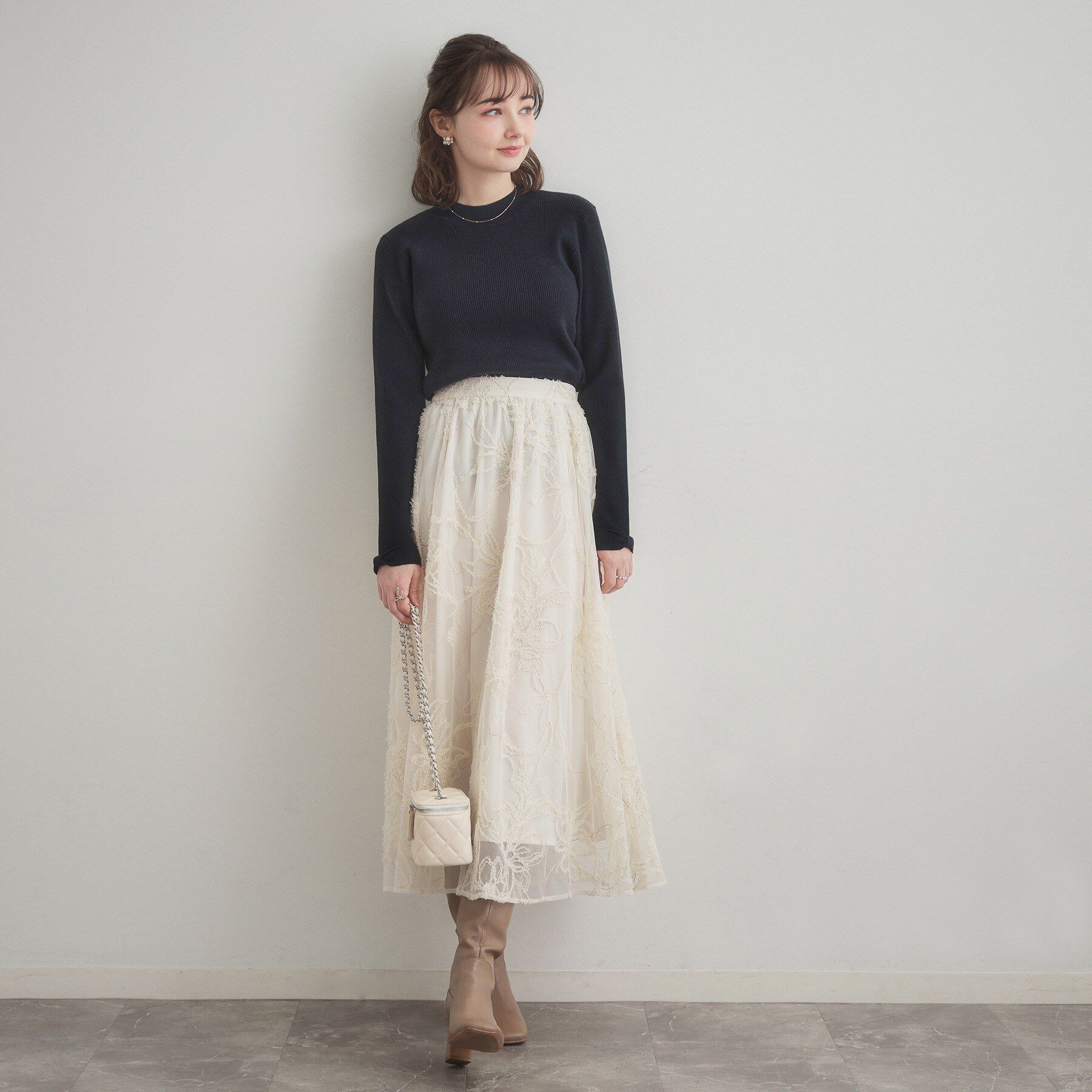 Couture broach「【洗える・着映え】袖リボン リブニット」|ニット・セーター|