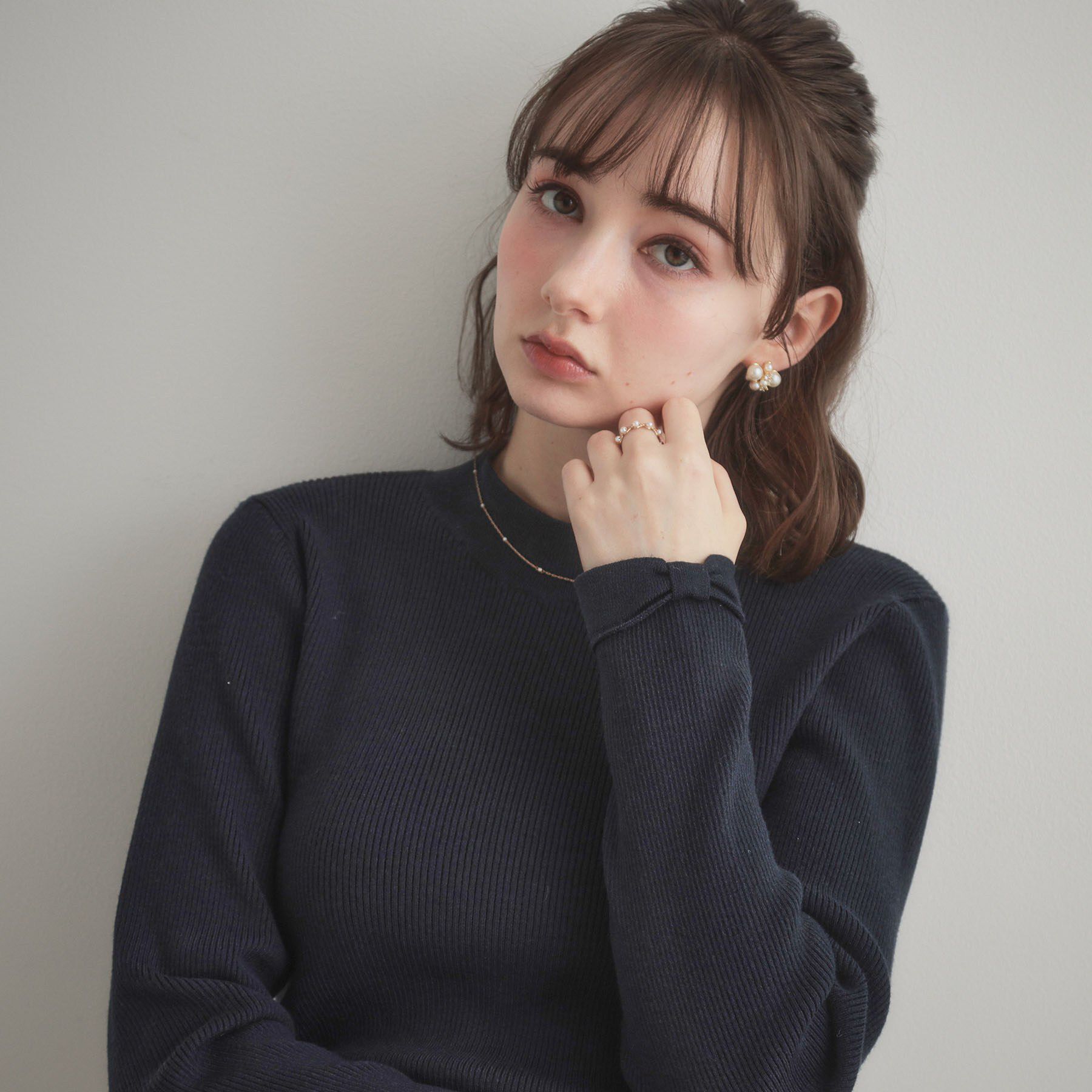 Couture broach「【洗える・着映え】袖リボン リブニット」|ニット・セーター|