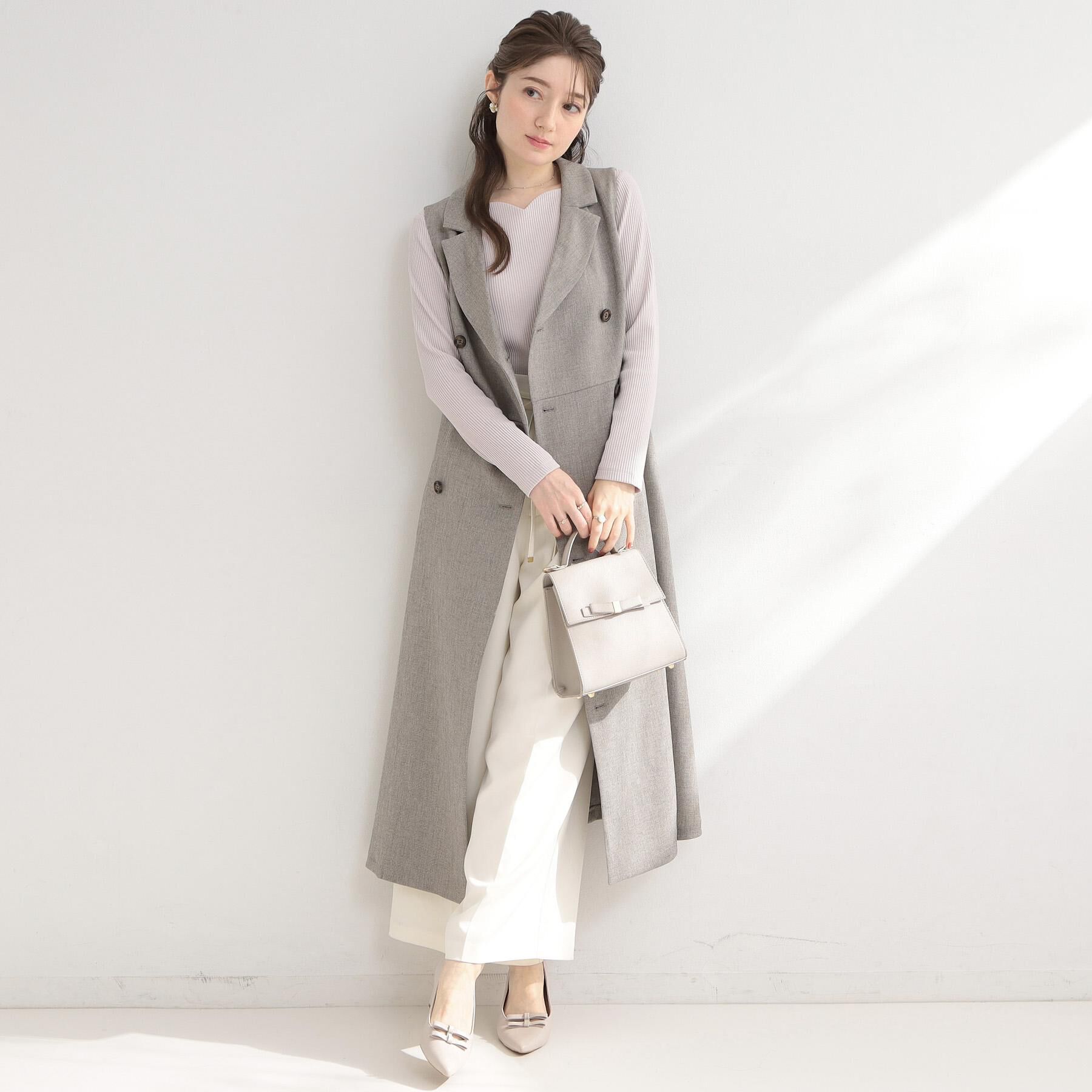 Couture broach「【洗える】ハートネック テレコプルオーバー」|Tシャツ・カットソー|