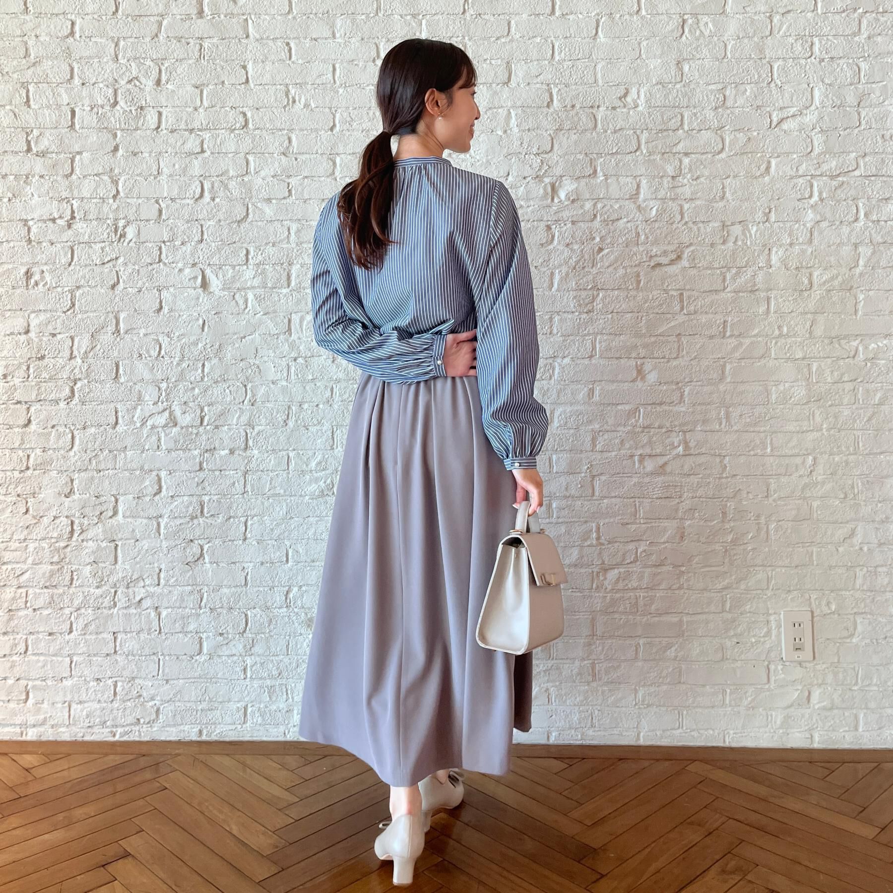 Couture broach「【通勤・着映え】ストライプ フリルブラウス」|シャツ・ブラウス|