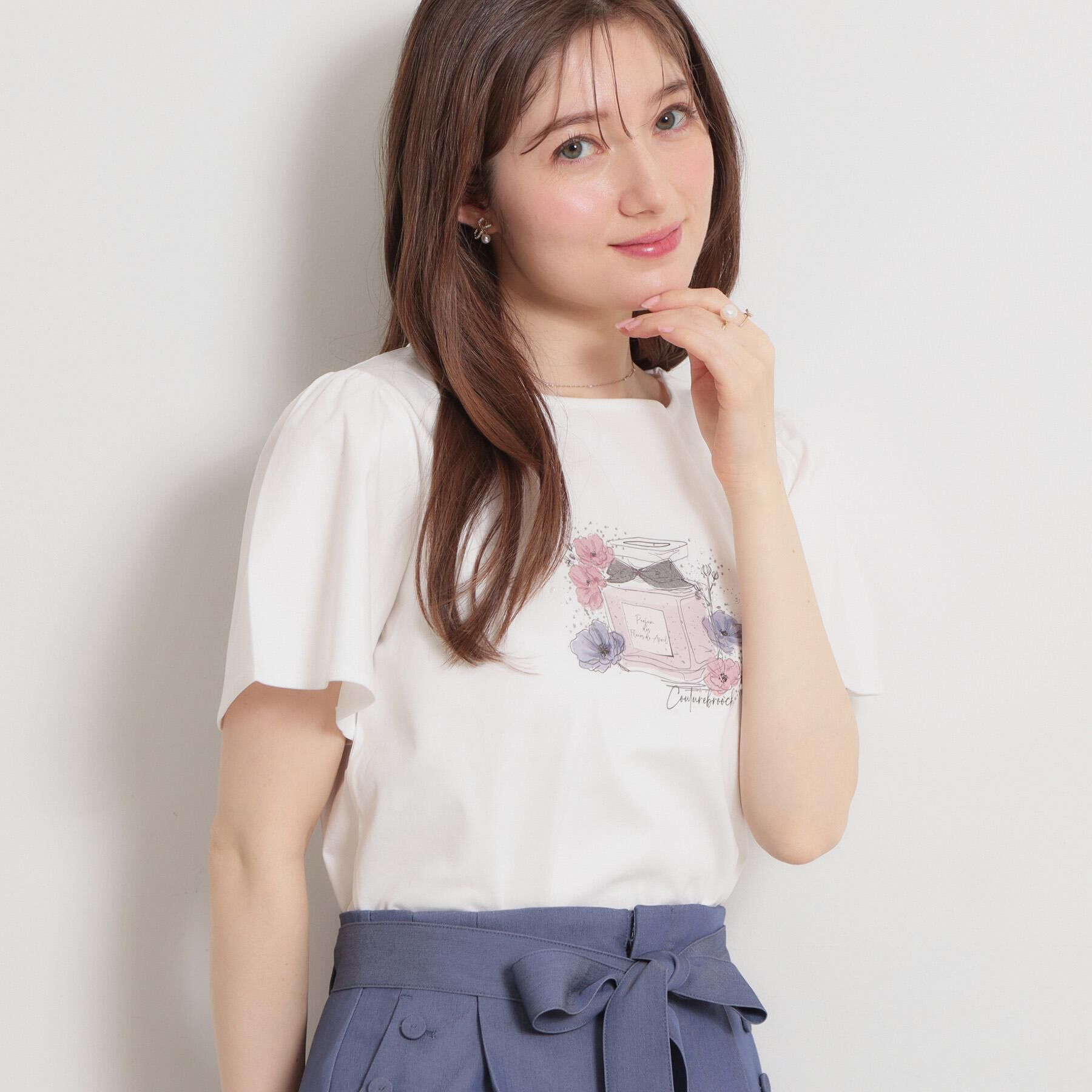 Couture broach「【接触冷感・UVカット】パフュームプリントTシャツ」|Tシャツ・カットソー|
