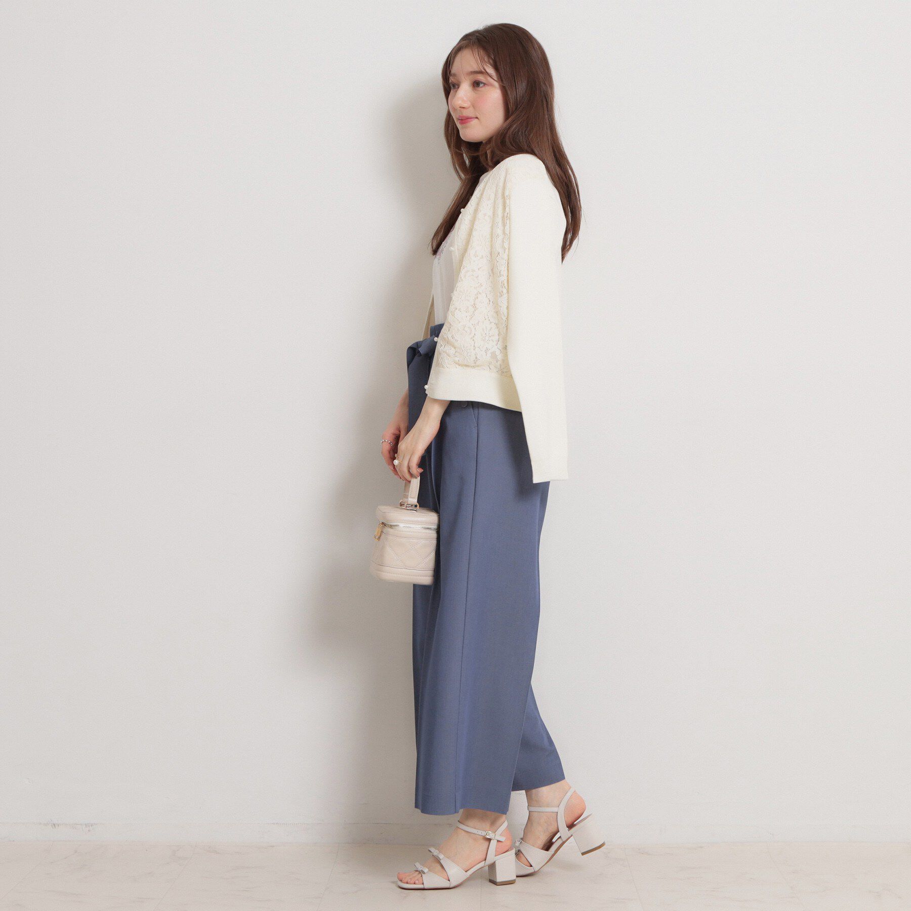 Couture broach「【洗える・S-LL】マリン風アソート釦 シャンブレーワイドパンツ」|その他|